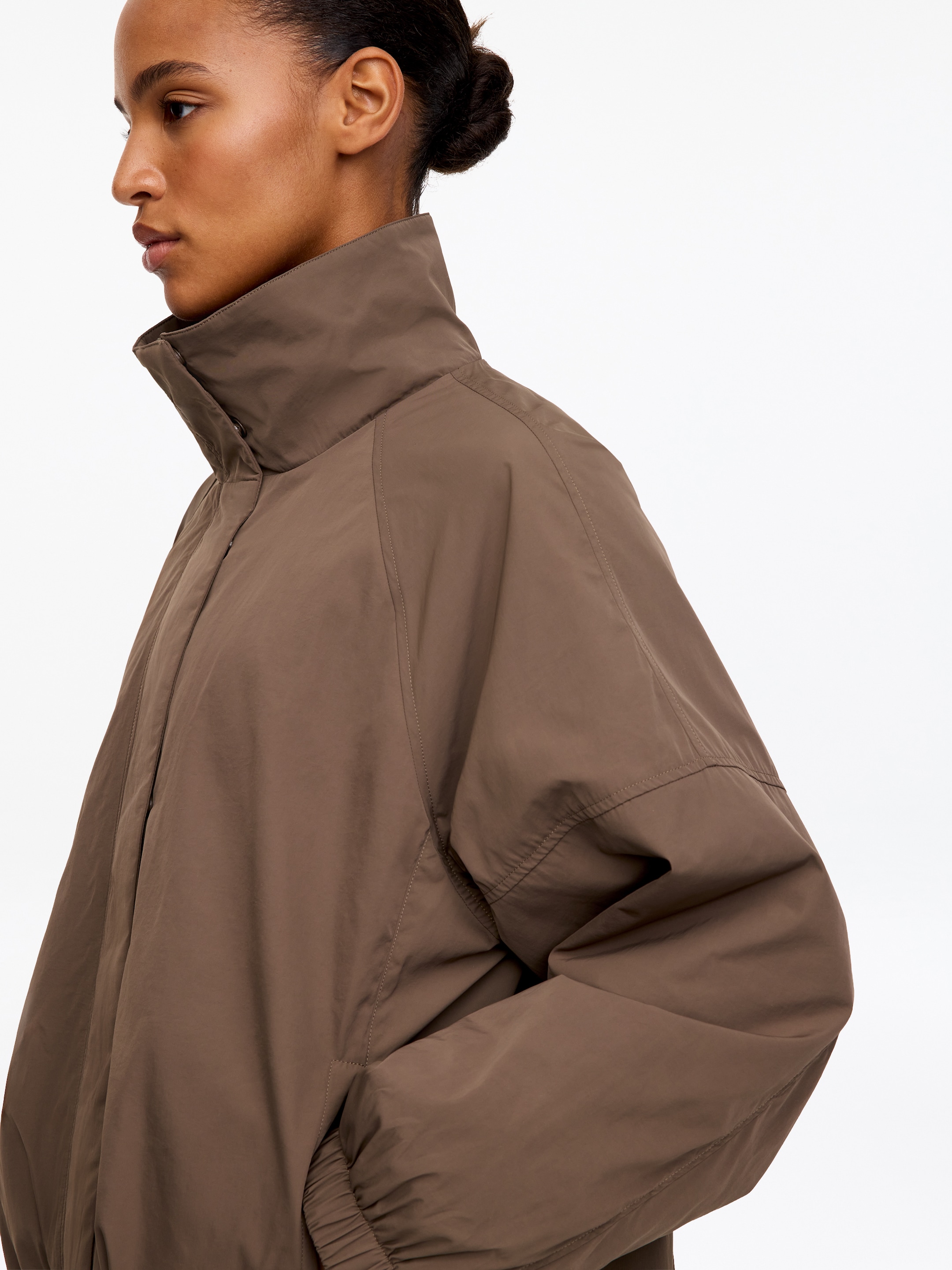 Padded Windbreaker Jacket - Taupe - Regular fit - women - StillMedia/Lookbook - 2