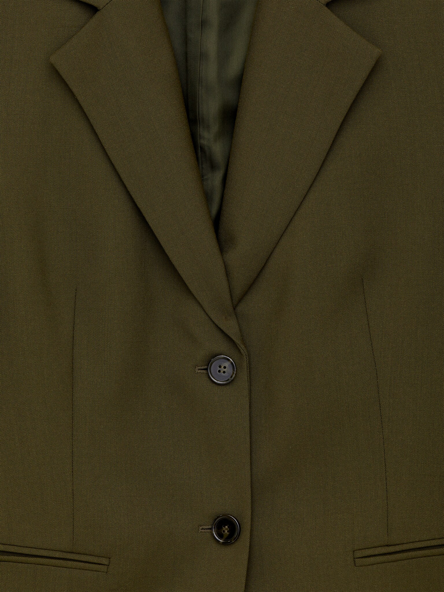 Blazer in hopsack di lana - Verde kaki/Rosso scuro - 6