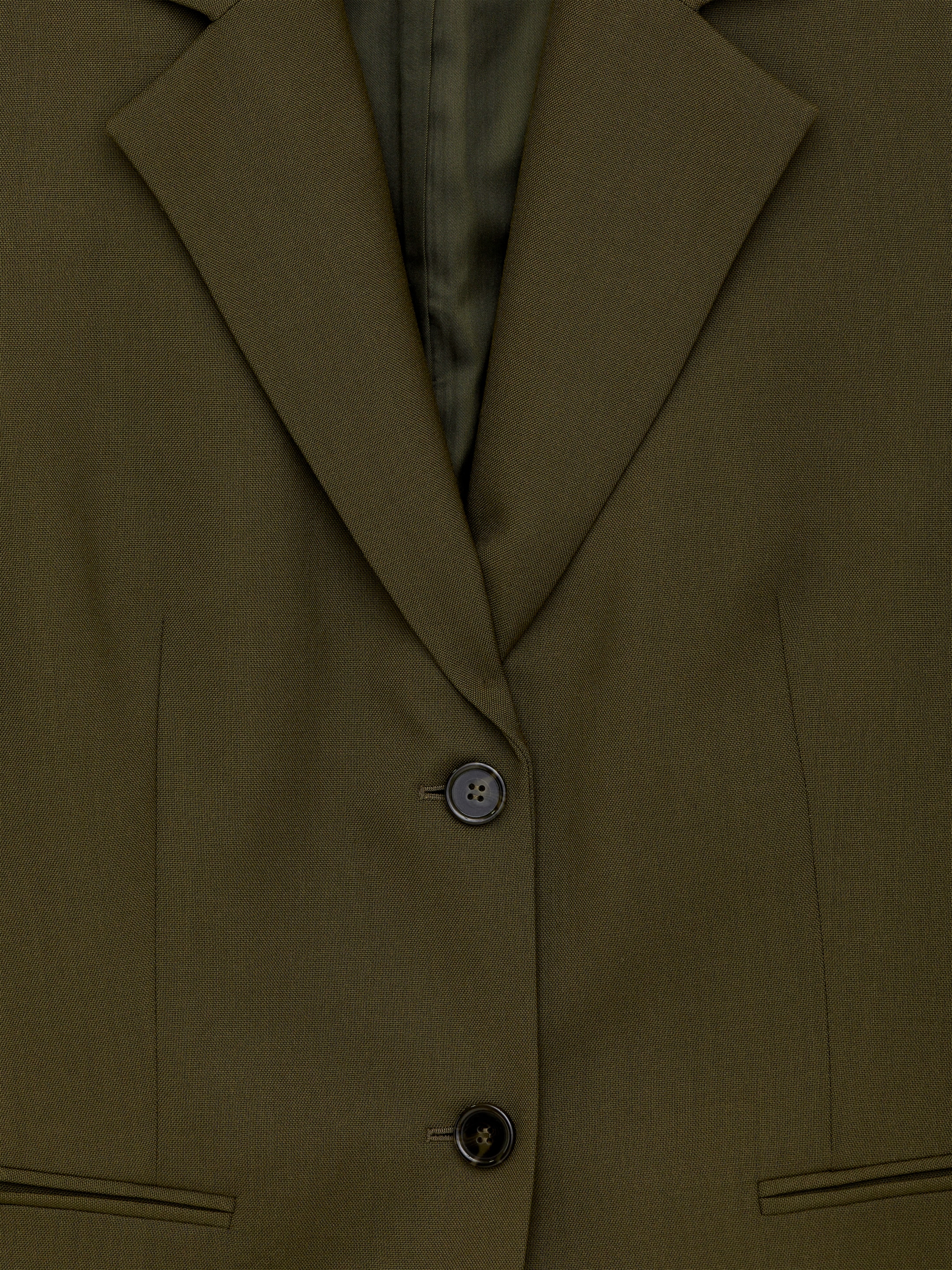 Blazer en laine nattée - Vert kaki - Regular fit - Femme - StillMedia/DescriptiveDetail - 1