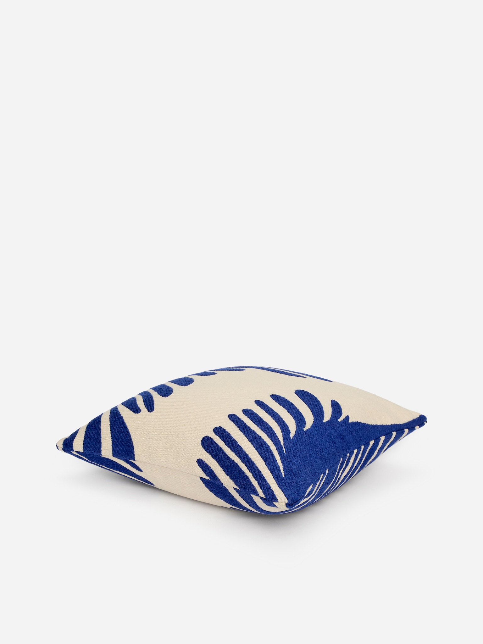 Capa de almofada de algodão e lã 50 x 50 cm - Azul/branco sujo/Verde/branco sujo