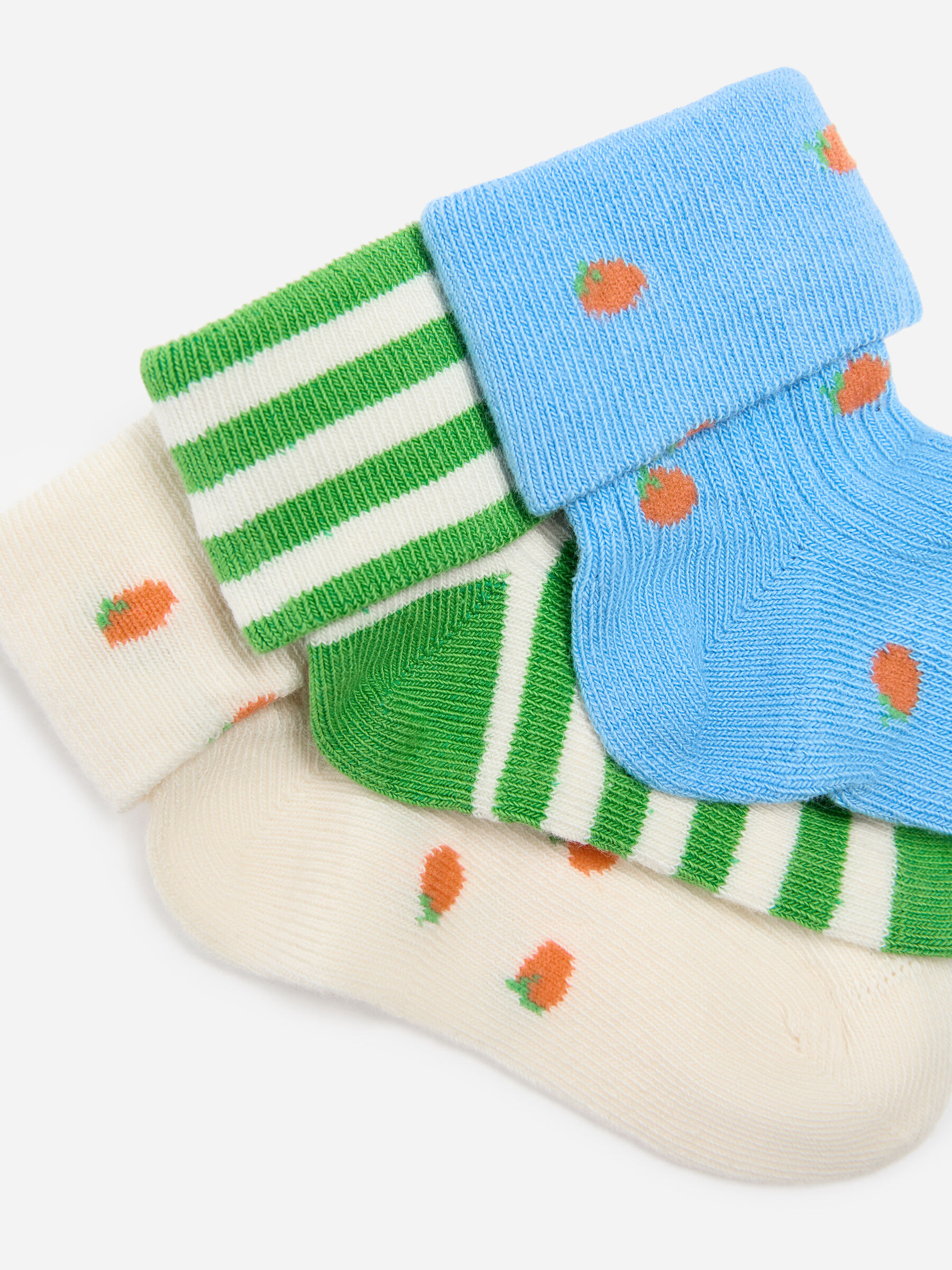 Rib Socks Set of 3 Pairs - Blue/Oranges - Children - StillMedia/DescriptiveDetail - 2