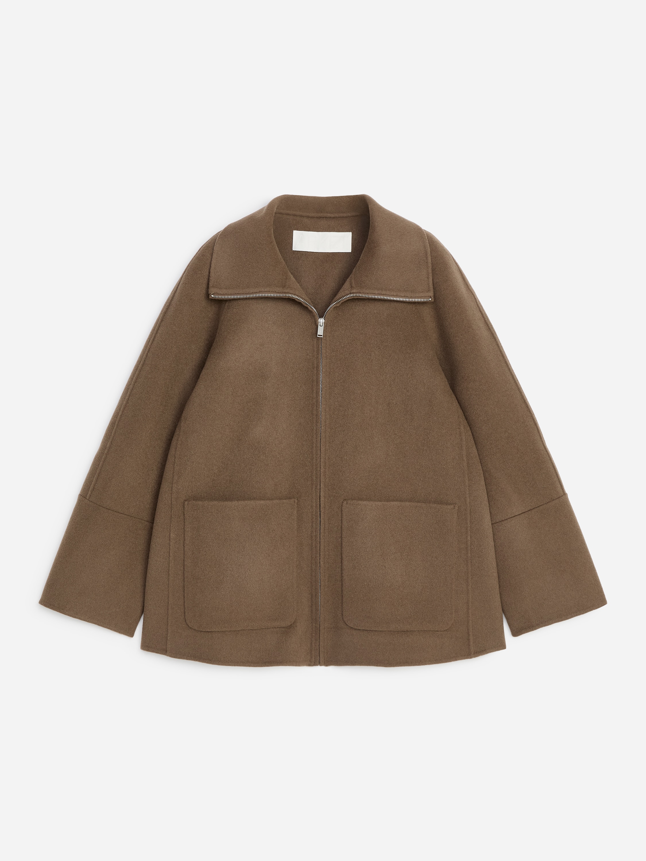 Double-Face Wool Blend Jacket - Dark Mole