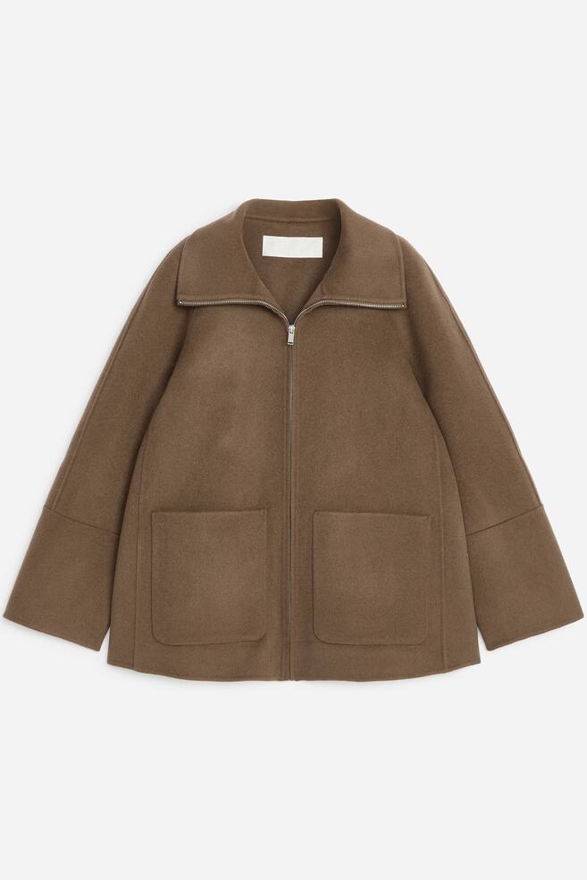 Double-Face Wool Blend Jacket - Dark Mole - 1