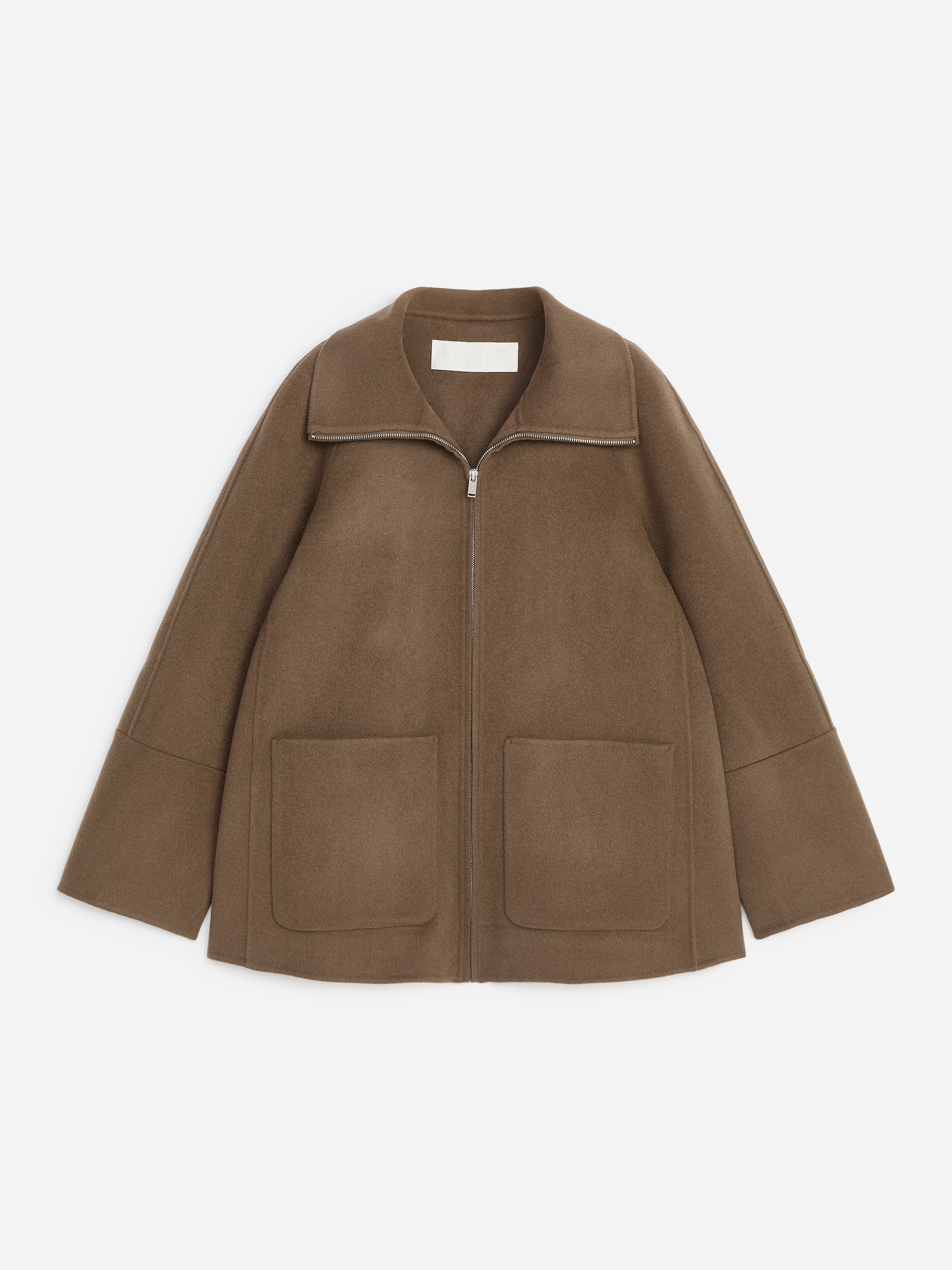 Veste en laine mélangée double face - Taupe foncé - Relaxed fit - Femme - StillMedia/DescriptiveStillLife - 1
