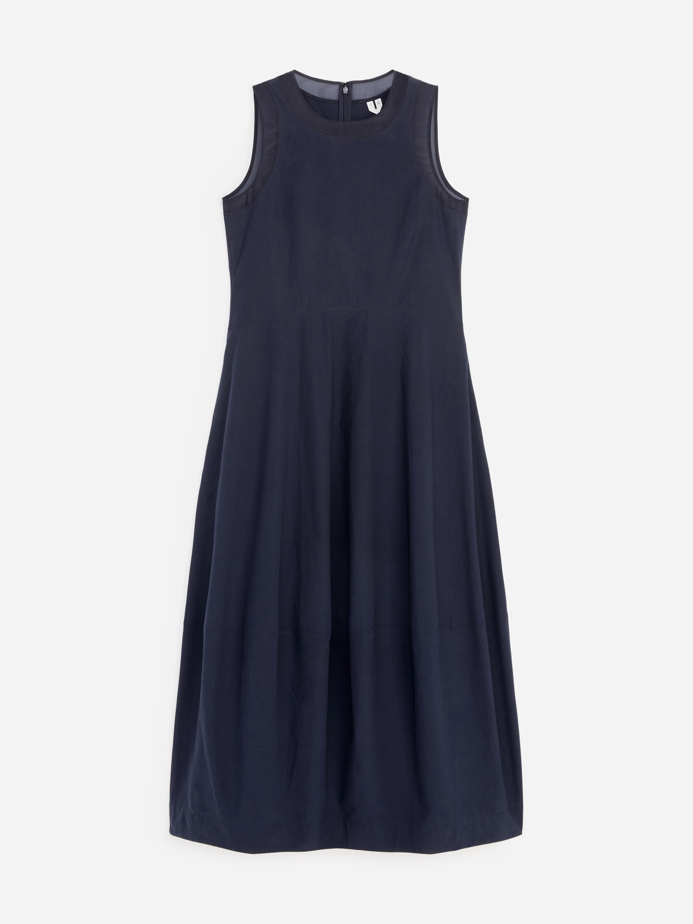 Rochie cu garnitură din organza de mătase - Bleumarin
