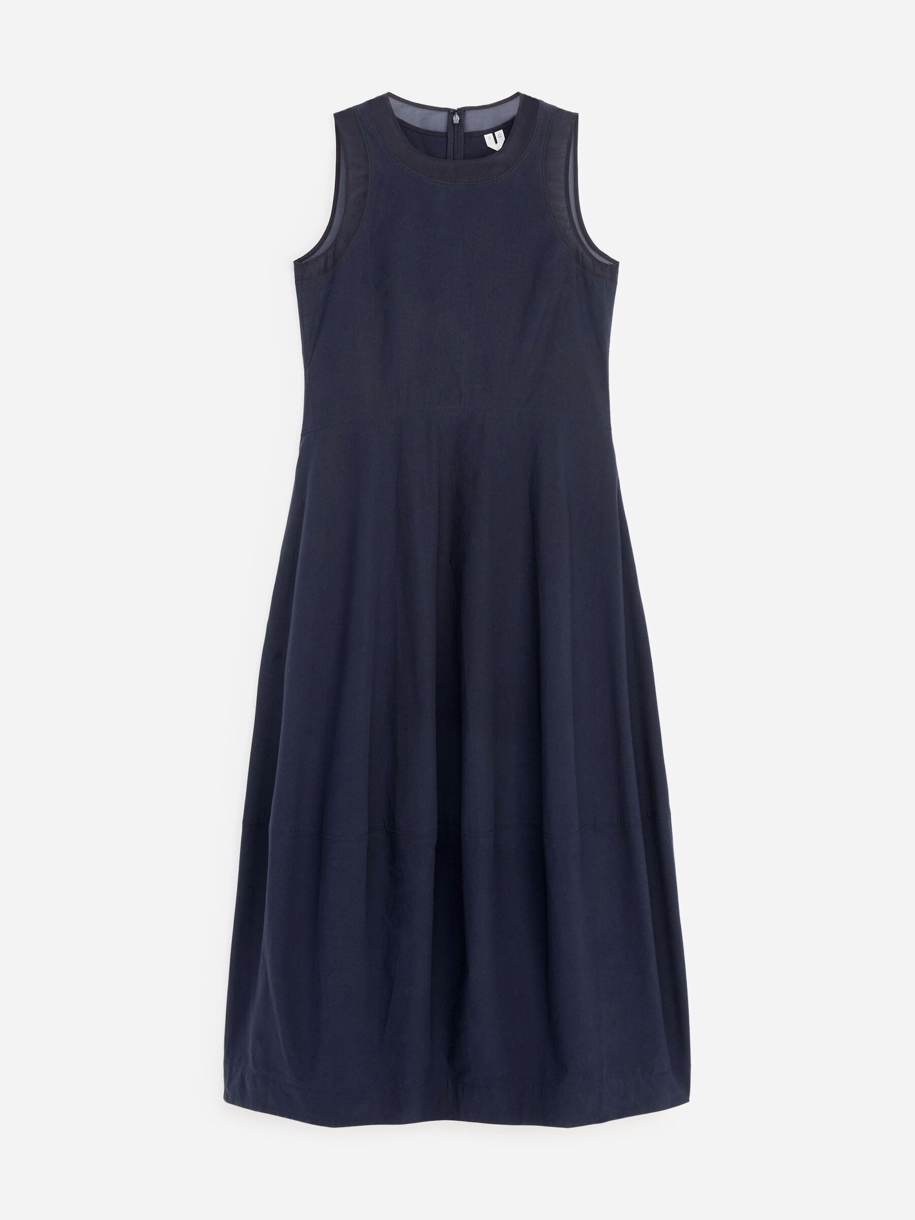 Kleid mit Seidenorganzabesatz - Dunkelblau - Regular Fit - Damen - StillMedia/DescriptiveStillLife - 1