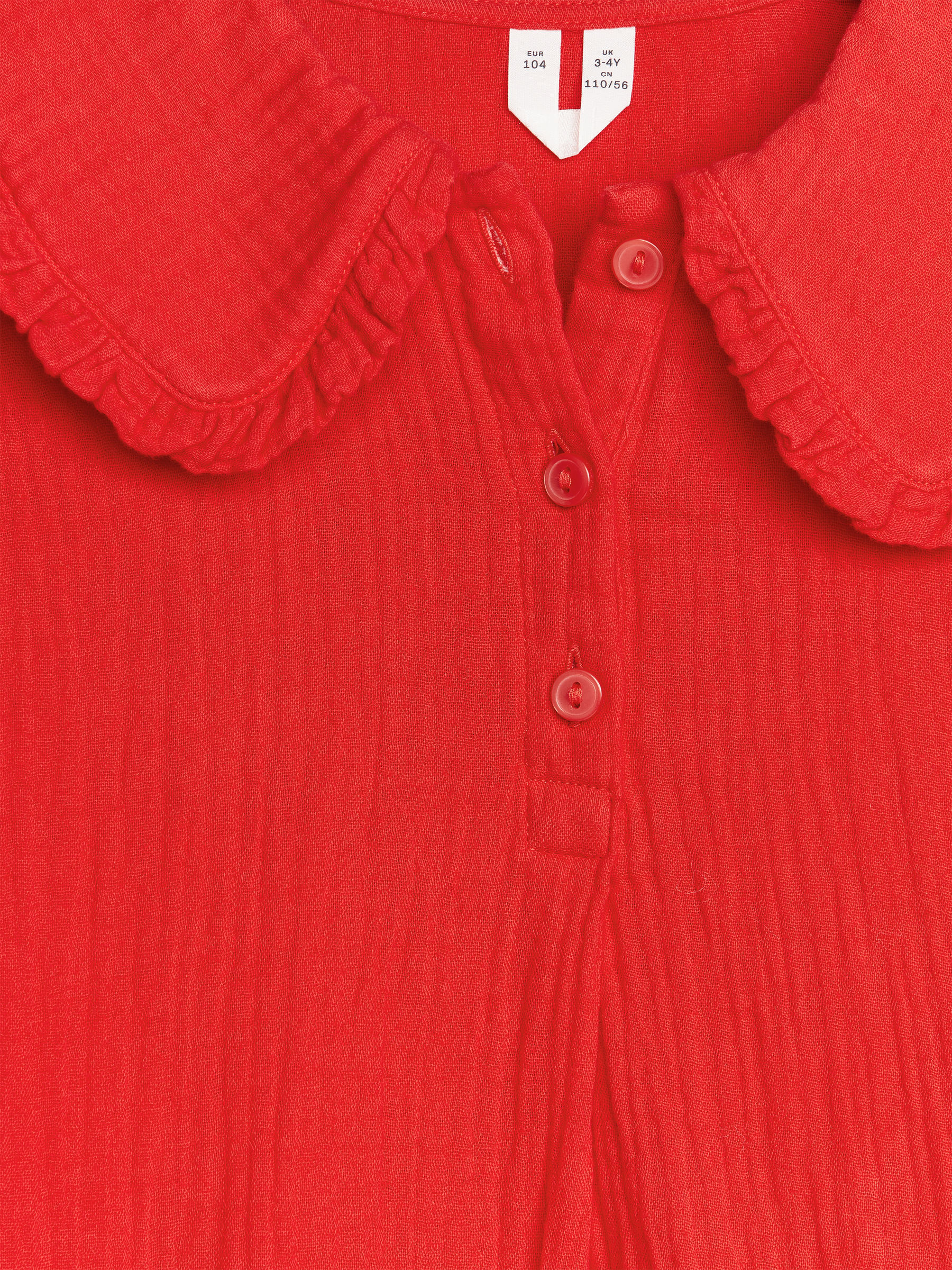 Kleid aus Nesseltuch mit Rüschen - Rot - Oversize - Kinder - StillMedia/DescriptiveDetail - 1