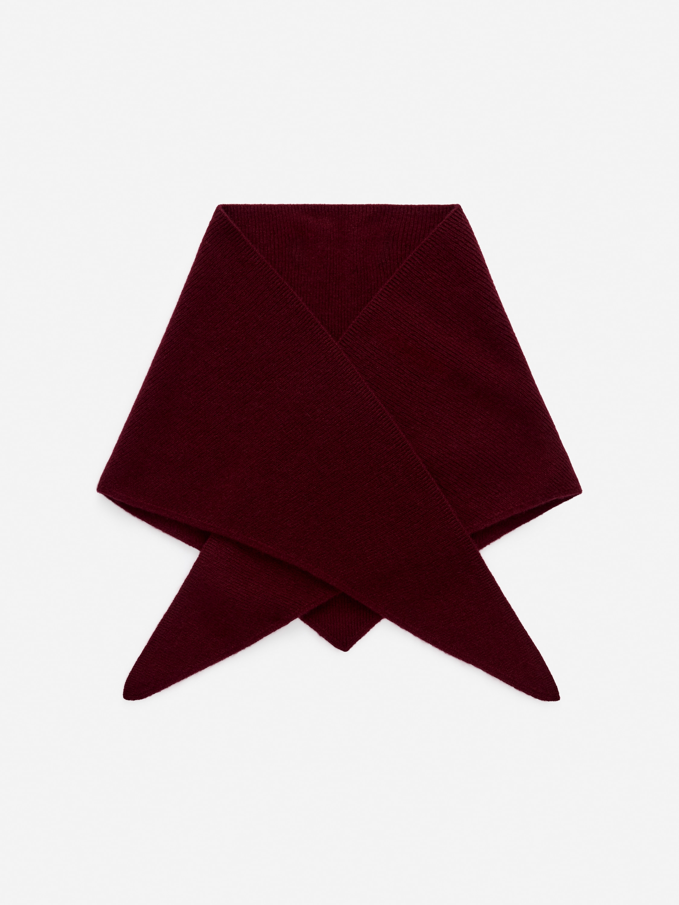 Pure Cashmere Triangle Scarf - Burgundy/Dark Blue
