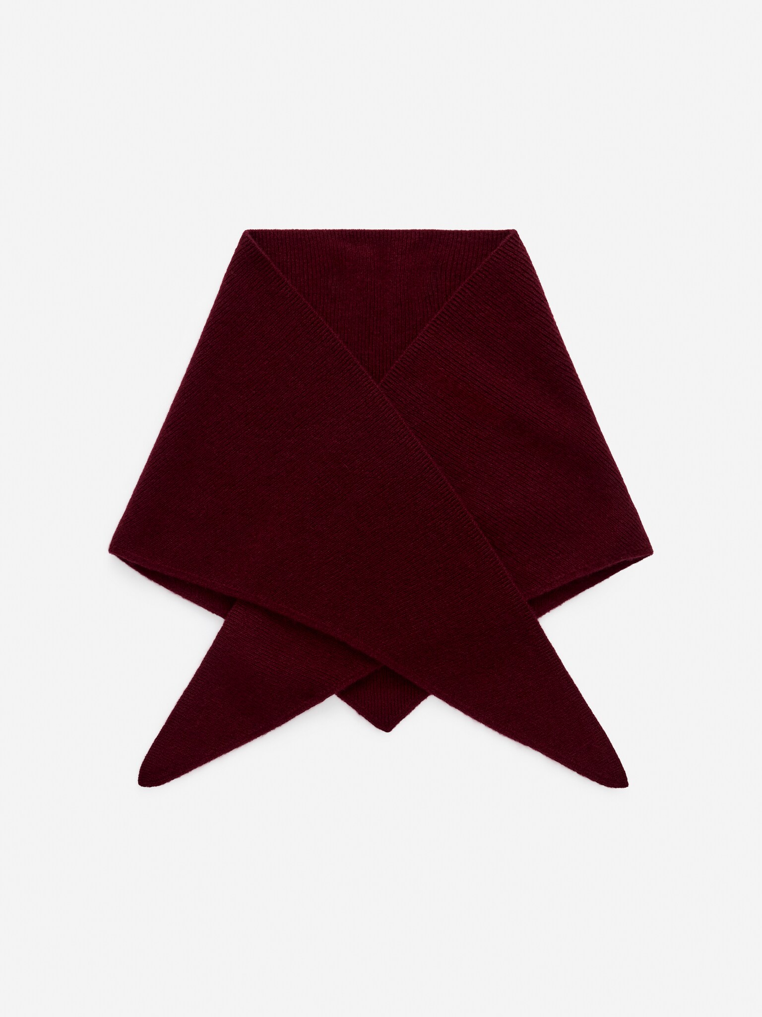Pure Cashmere Triangle Scarf - Burgundy/Dark Blue