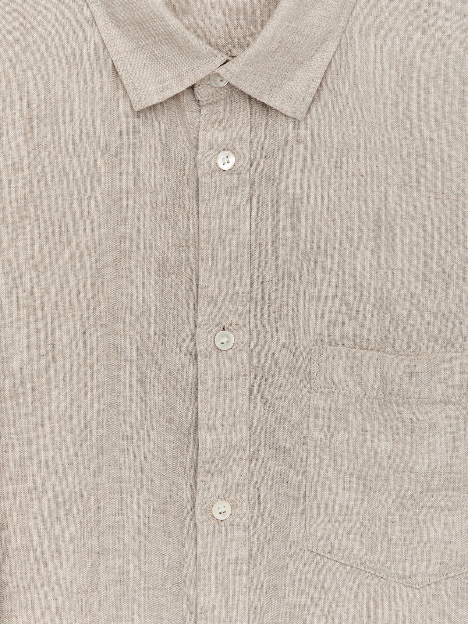 Chemise en lin de coupe classique - Beige/Bleu foncé/Bleu/Blanc/Vert poudré/Marron - 2