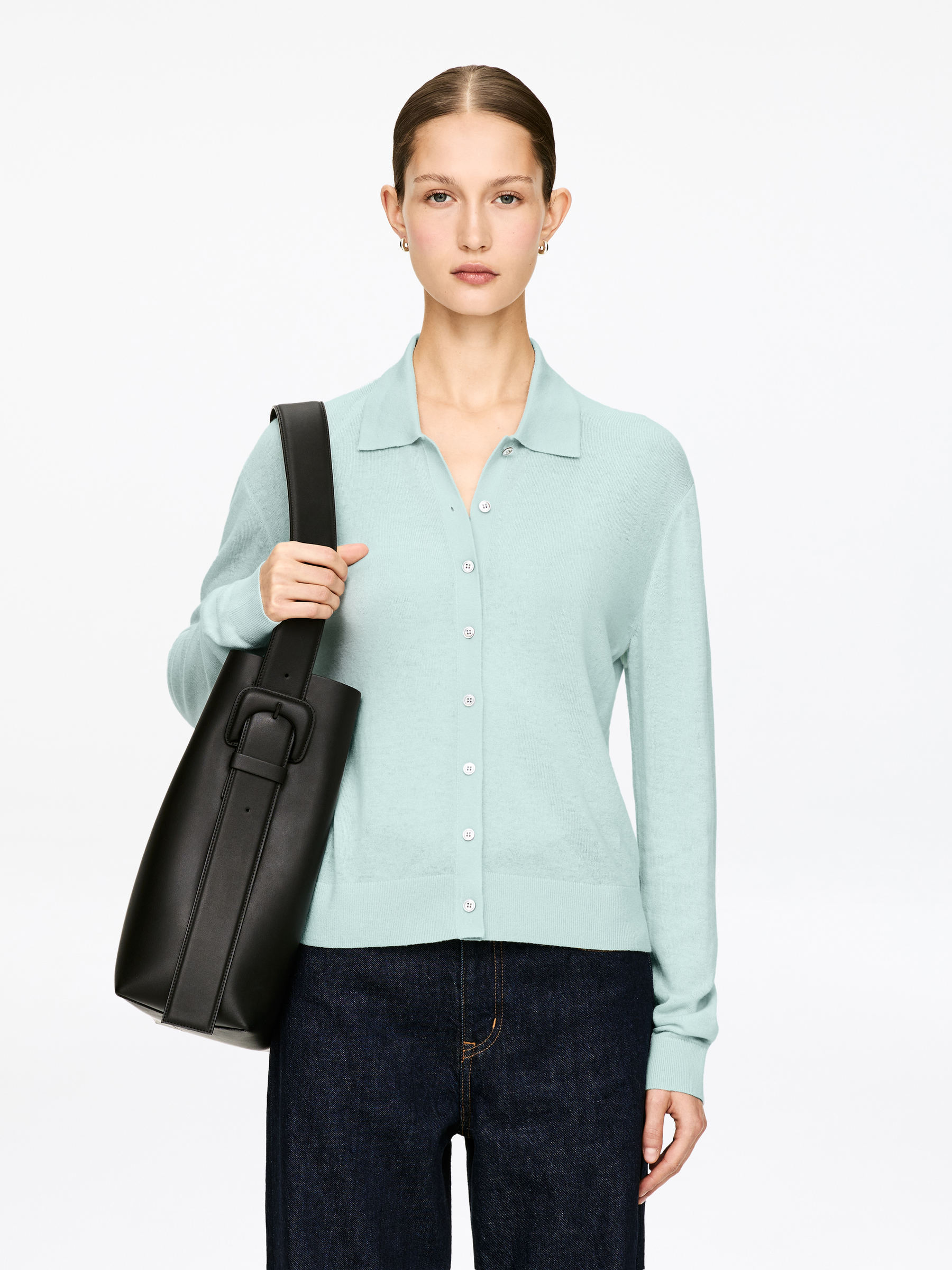 Cardigan en cachemire pur-#C5D8DB-17485