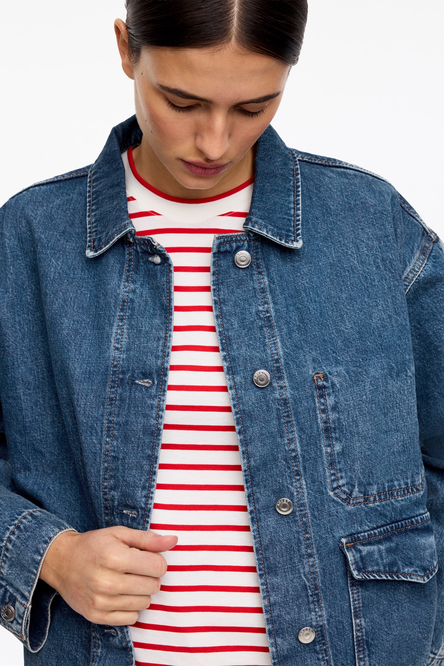 Overshirt i denim - Blå/Rosa - 5