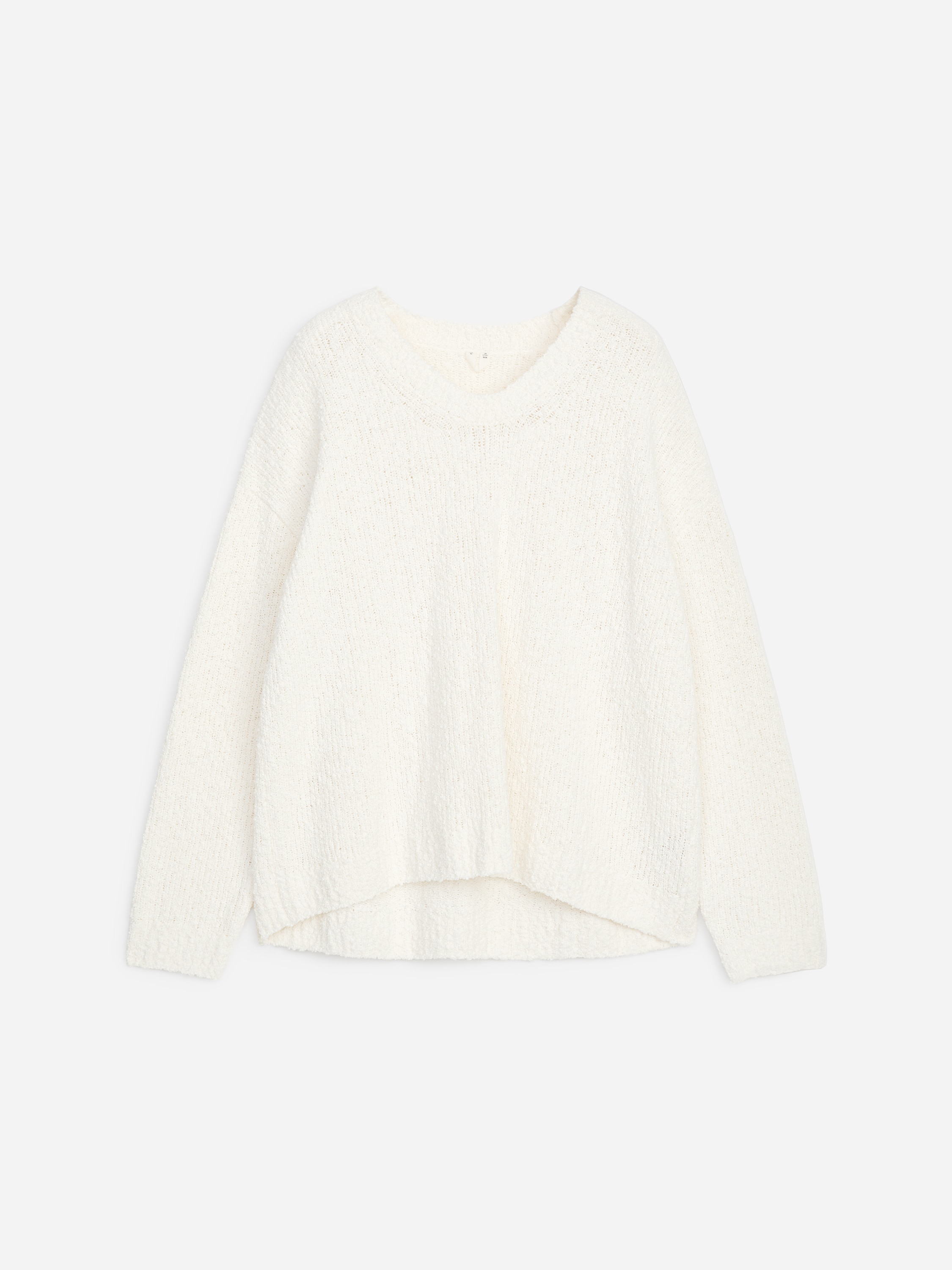 Cotton-Blend Bouclé Jumper - Off White/Plum