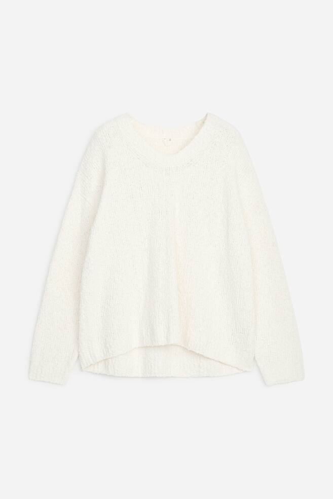 Bouclé-Pullover aus Baumwollmischung - Cremeweiß - 1