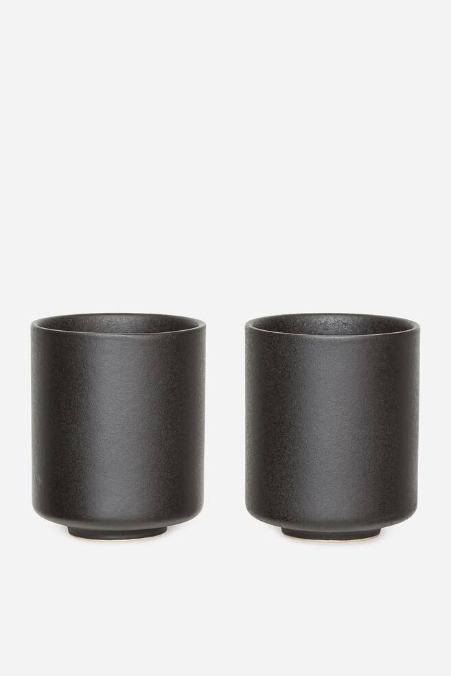 Stoneware Cups Set of 2-Black - 1