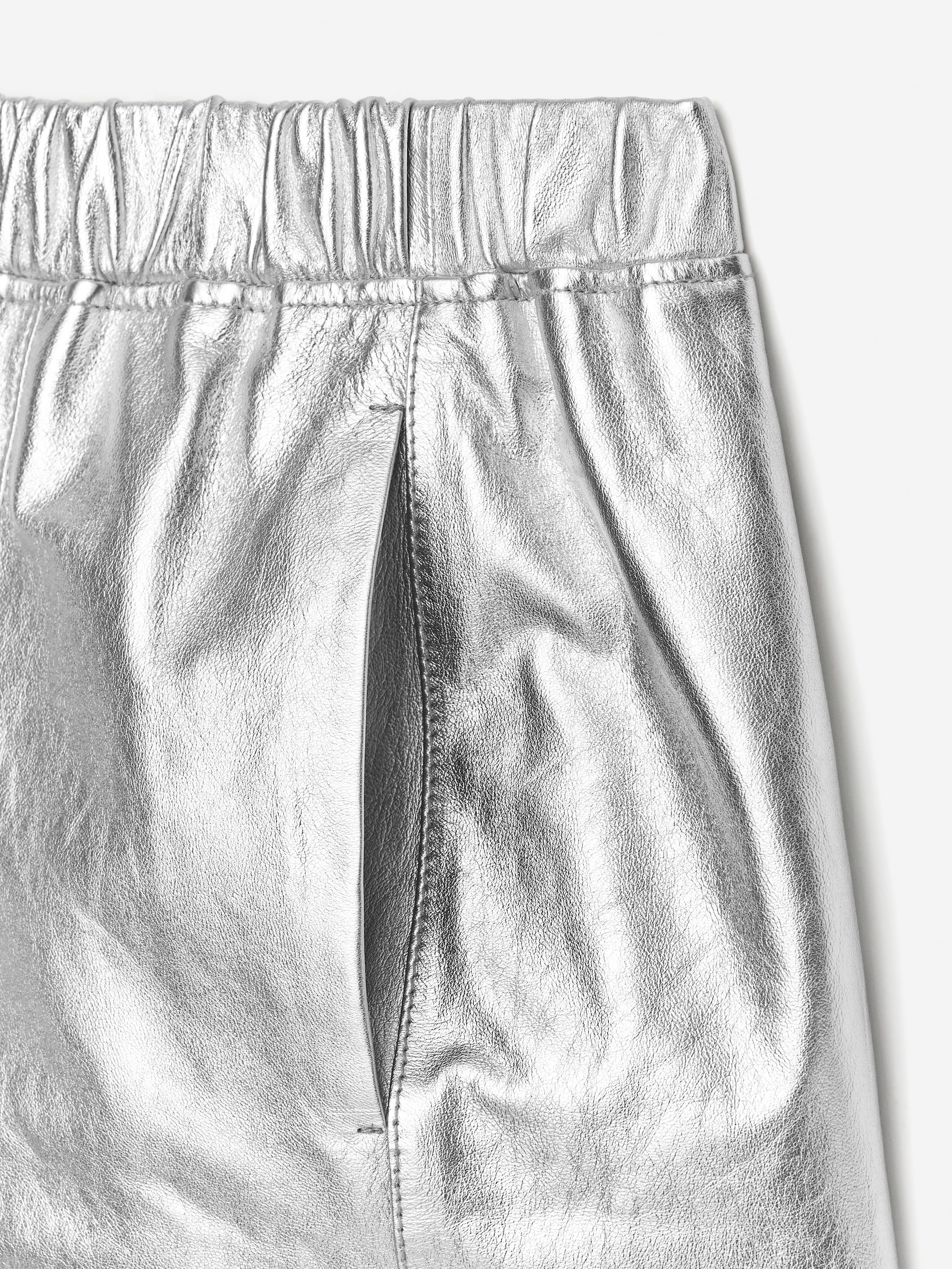 Gonna in pelle metallizzata - Argento - Regular fit - Women - StillMedia/DescriptiveDetail - 2