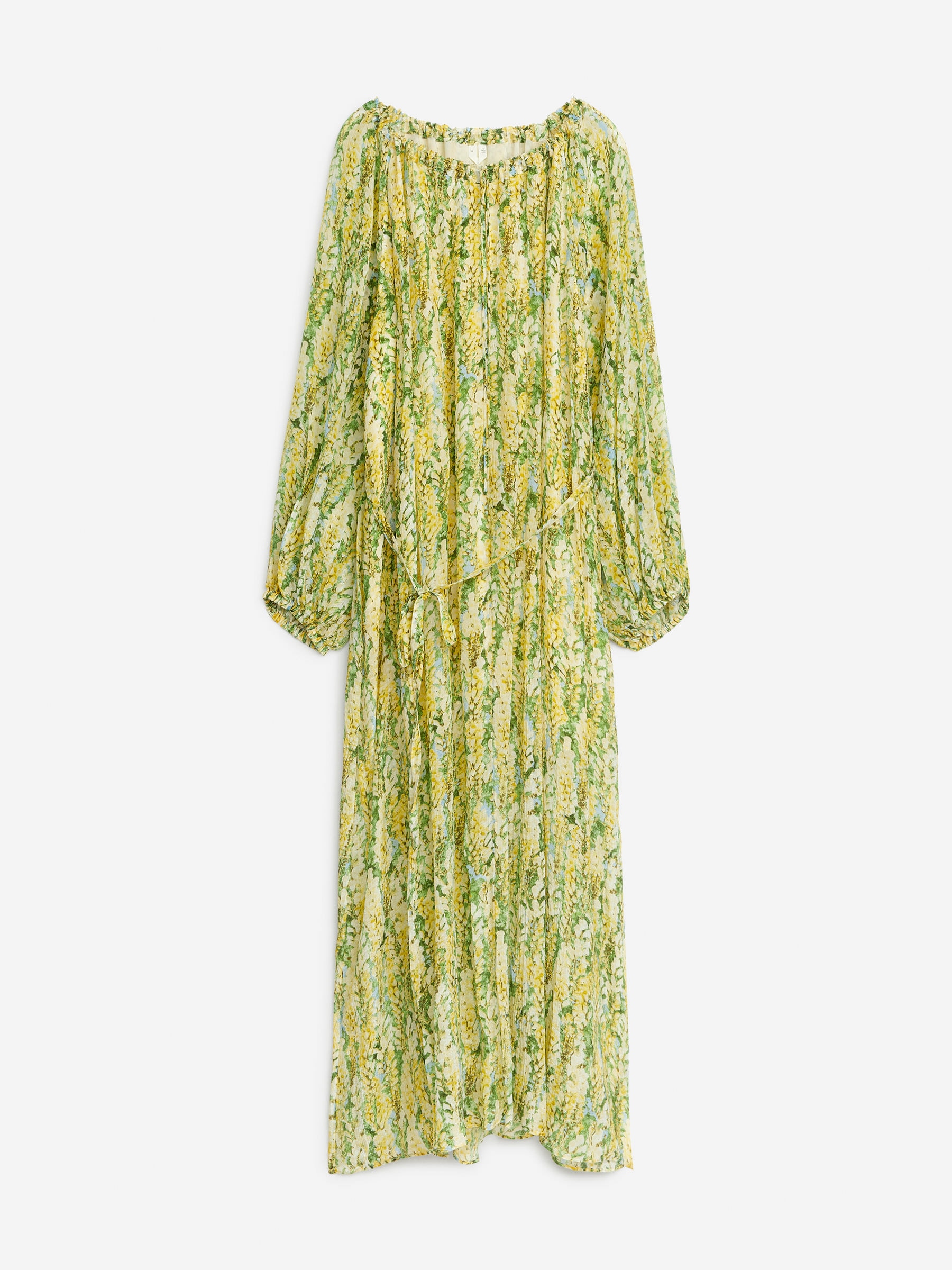 Abito maxi con lacci da annodare sul collo-Verde-7688