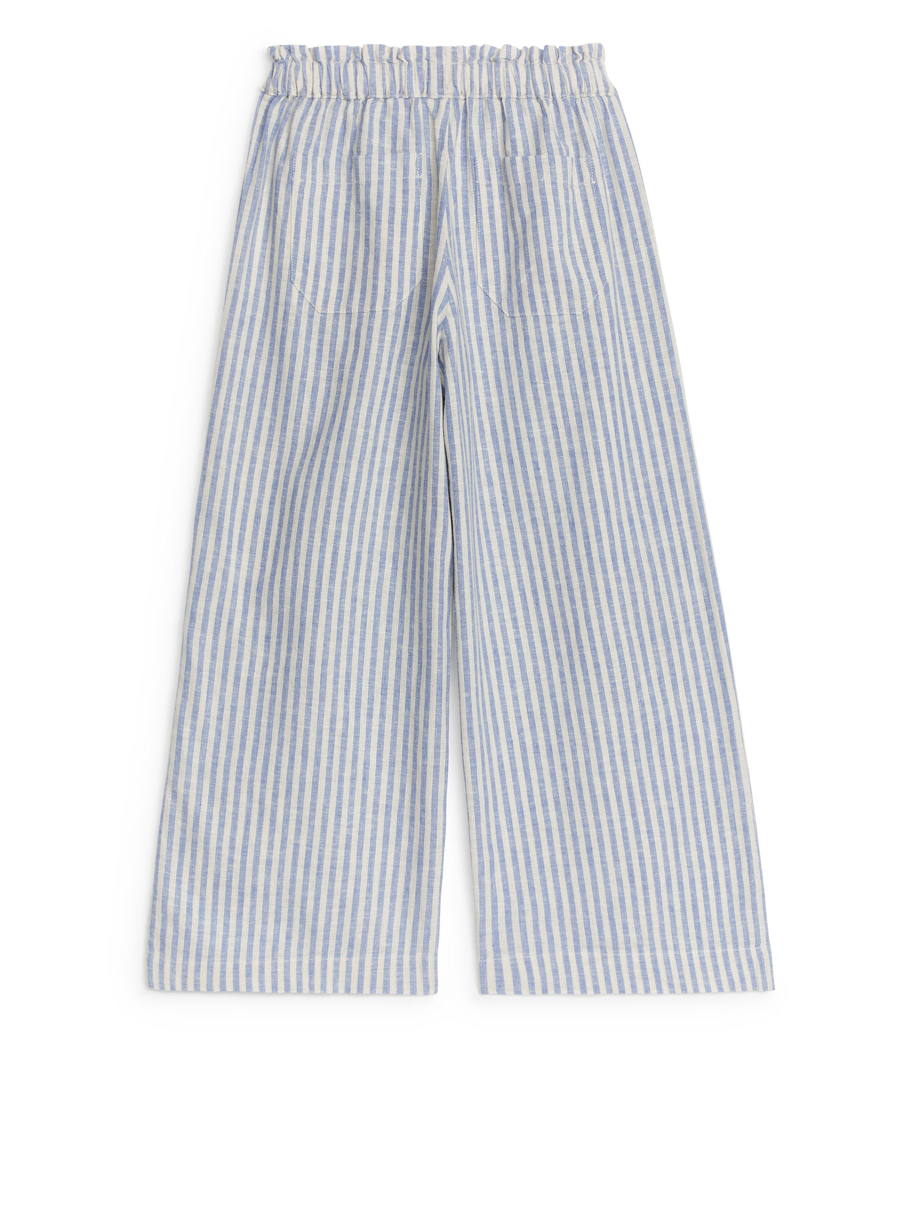 Relaxed Linen Trousers - White/Blue - Loose fit - Children - StillMedia/DescriptiveStillLife - 2