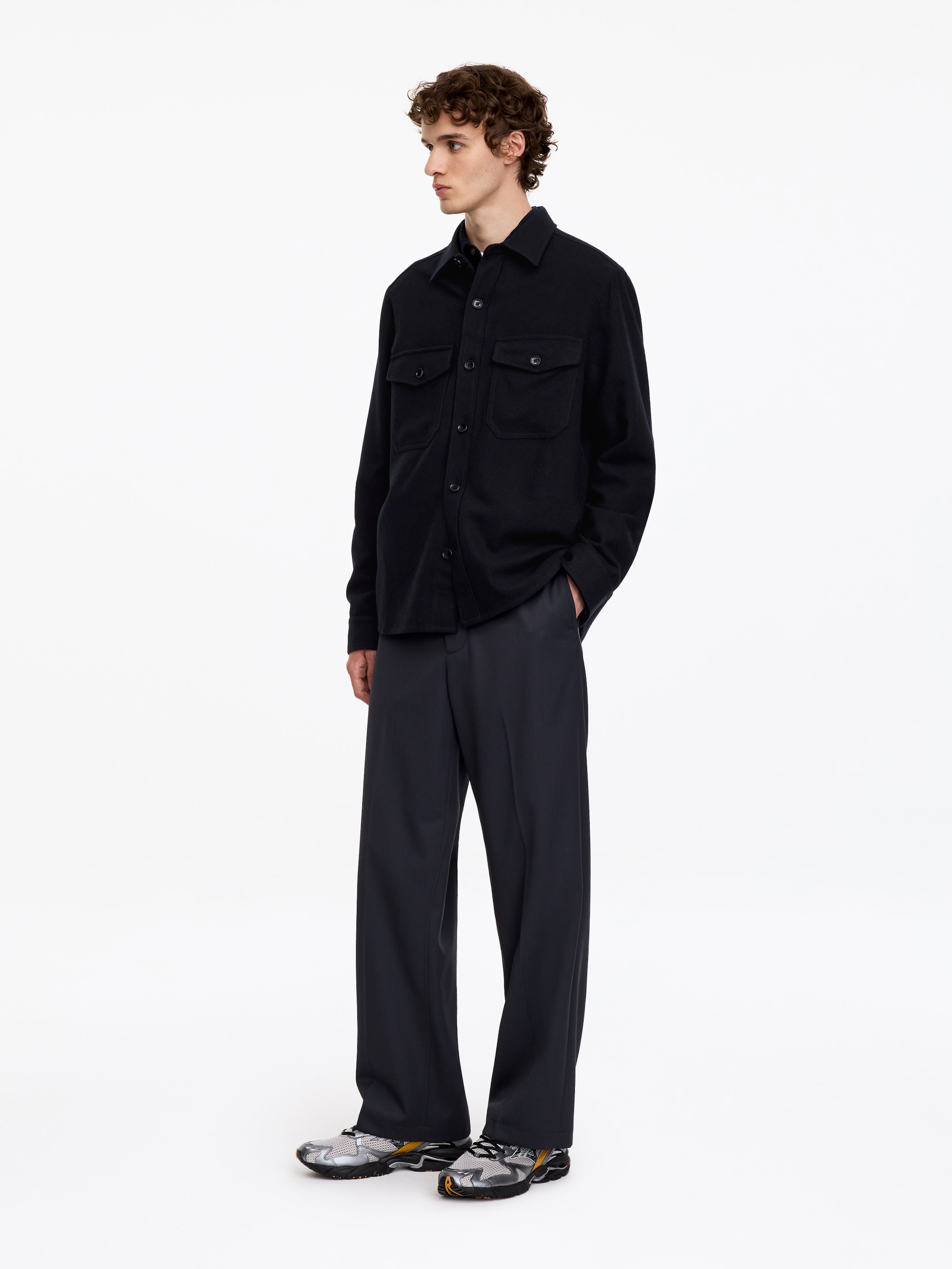 Wool Blend Overshirt - Dark Blue - Regular fit - men - StillMedia/Lookbook - 2