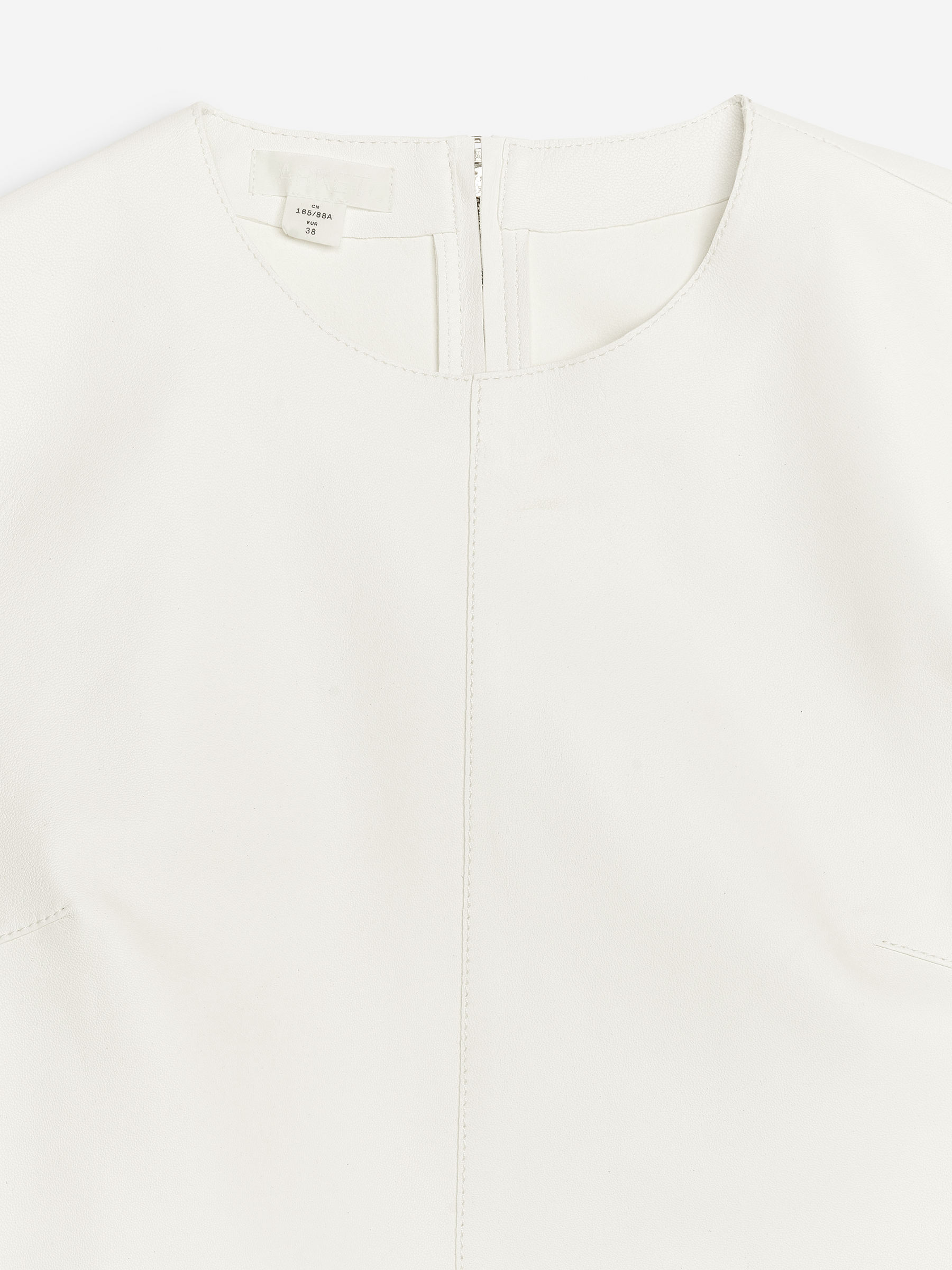 Haut en cuir - Blanc cassé - Regular fit - Femme - StillMedia/DescriptiveDetail - 1
