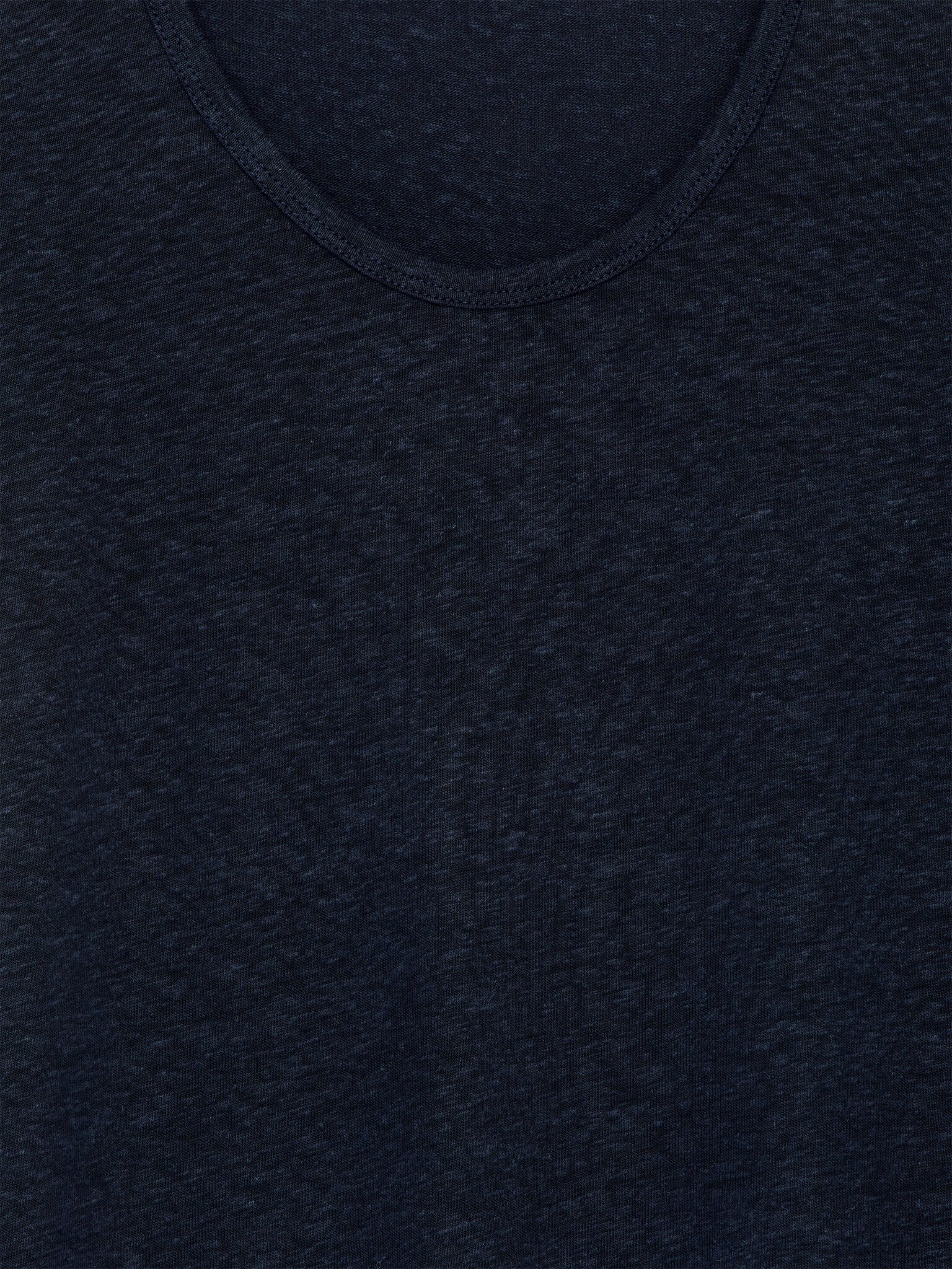 Linen-Blend T-Shirt - Dark Blue/White - 4