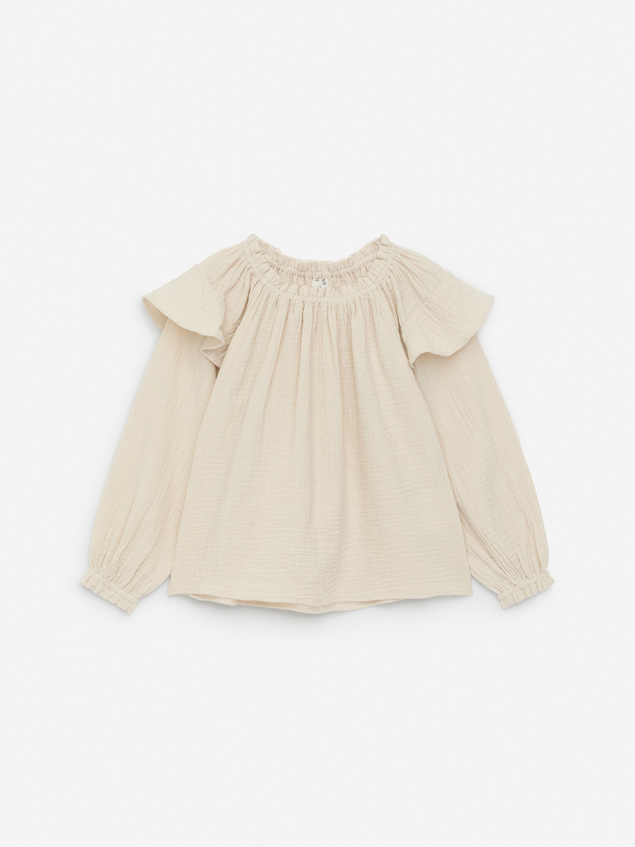 Näytä suurempi kuva: Röyhelöinen musliinipusero - Luonnonvalkoinen - Kids | H&M FI 1
