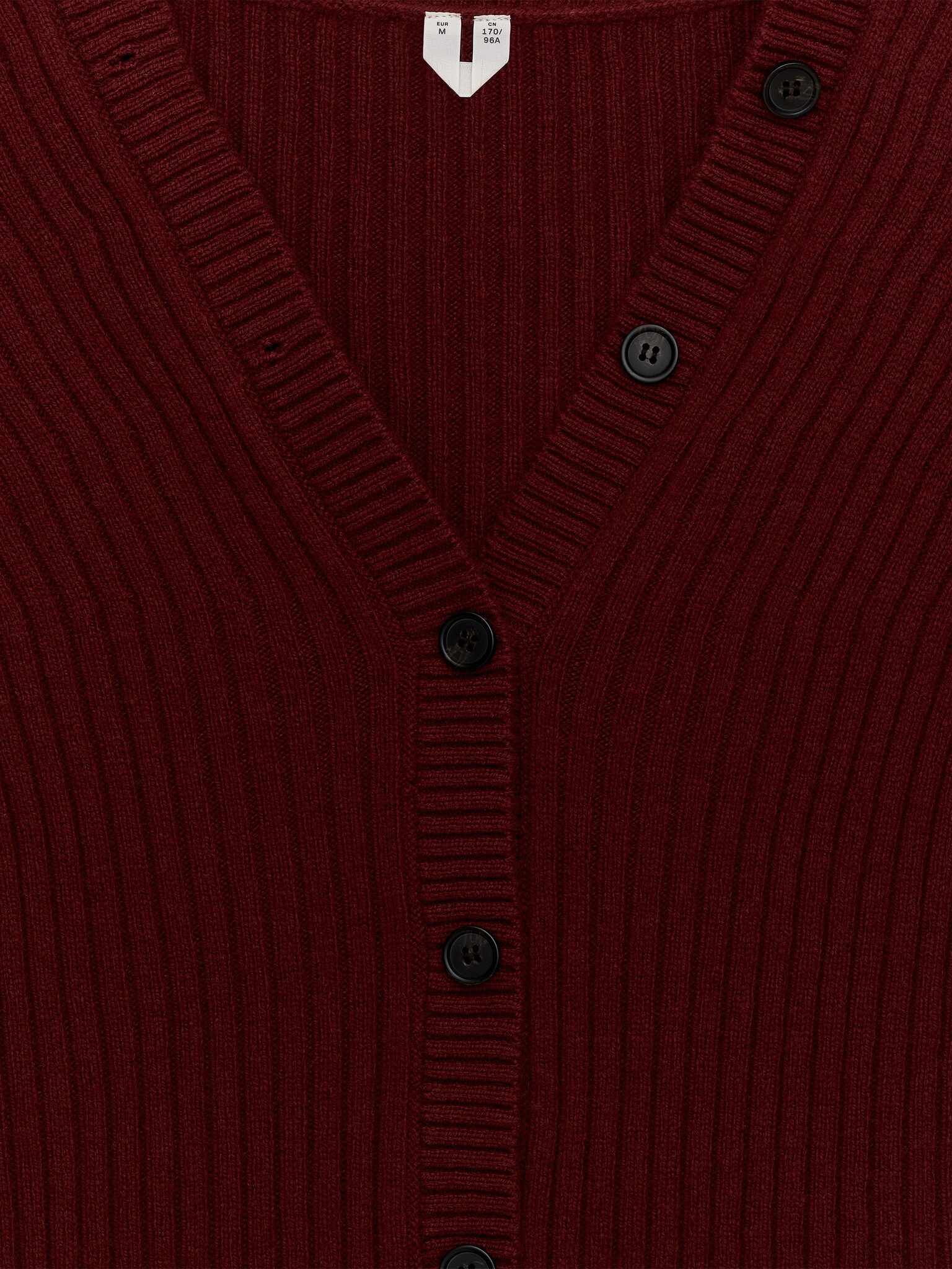 Cardigan en maille côtelée - Bordeaux/Bleu foncé - 6