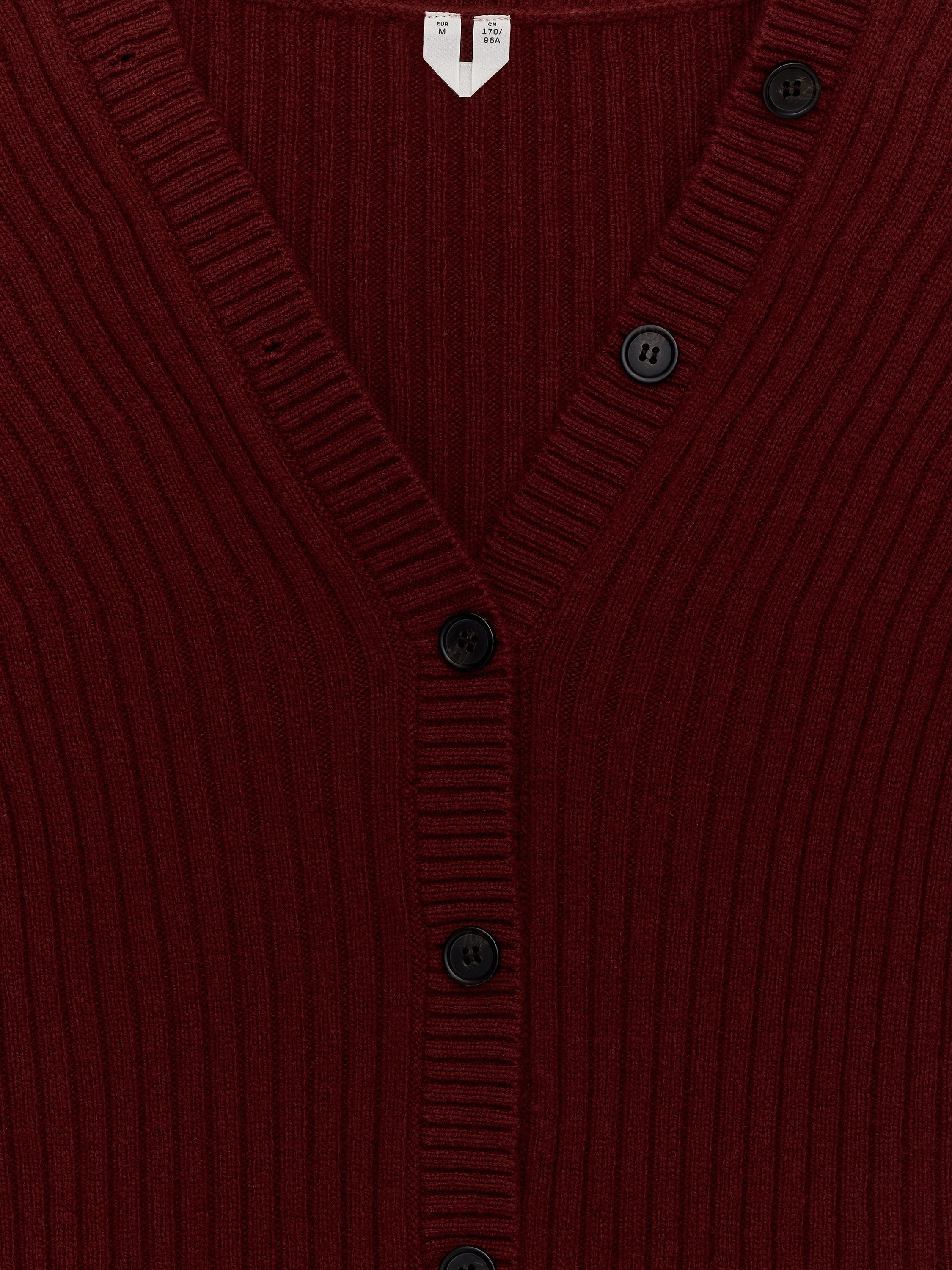 Rib-Knit Cardigan - Burgundy - Regular fit - Women - StillMedia/DescriptiveStillLife - 1