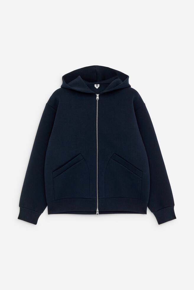 Scuba Zip Hoodie - Dark Blue/Grey Melange - 1