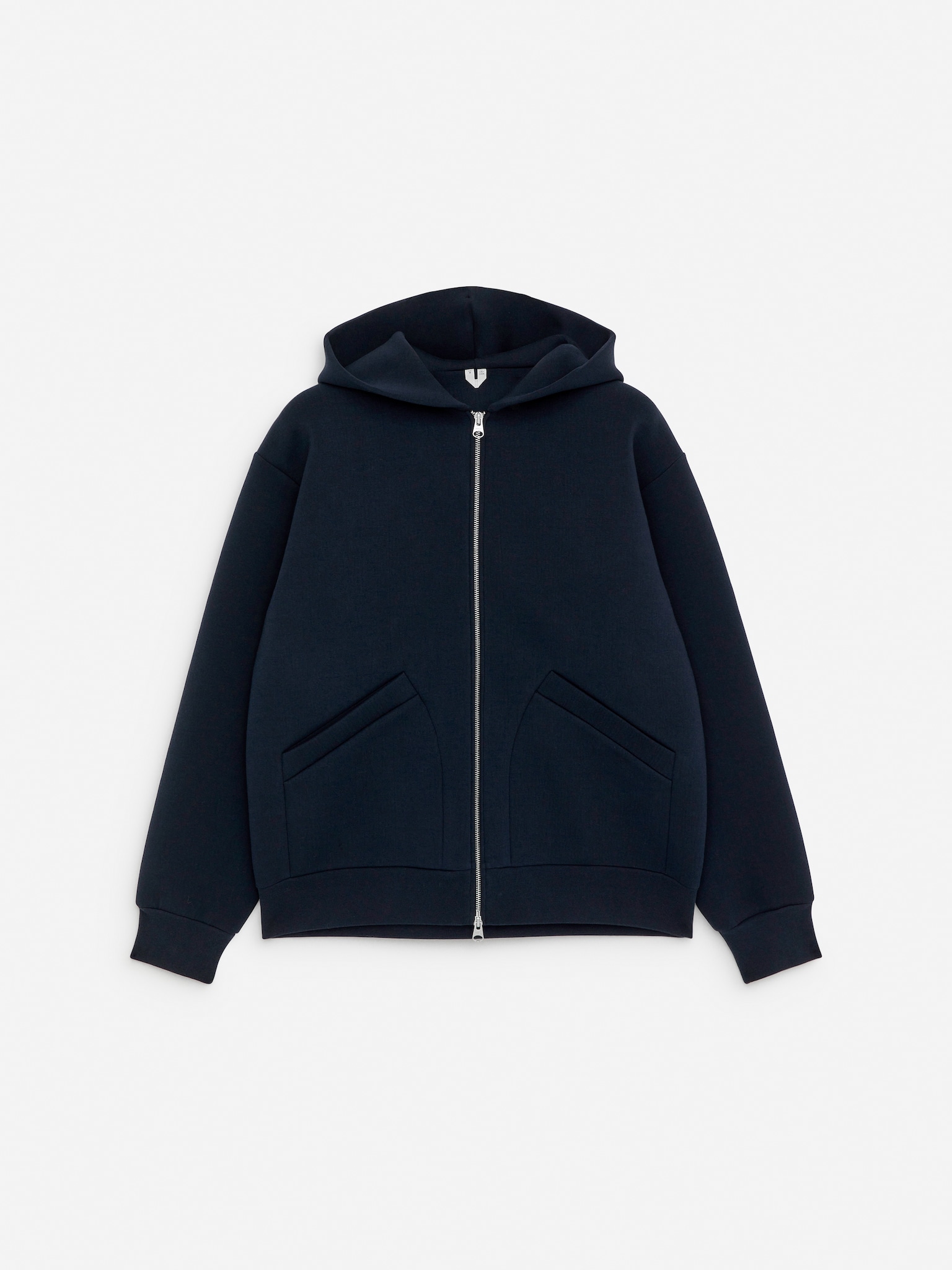 Sweat à capuche zippé en néoprène - Bleu foncé/Gris chiné/Rouge foncé - 2