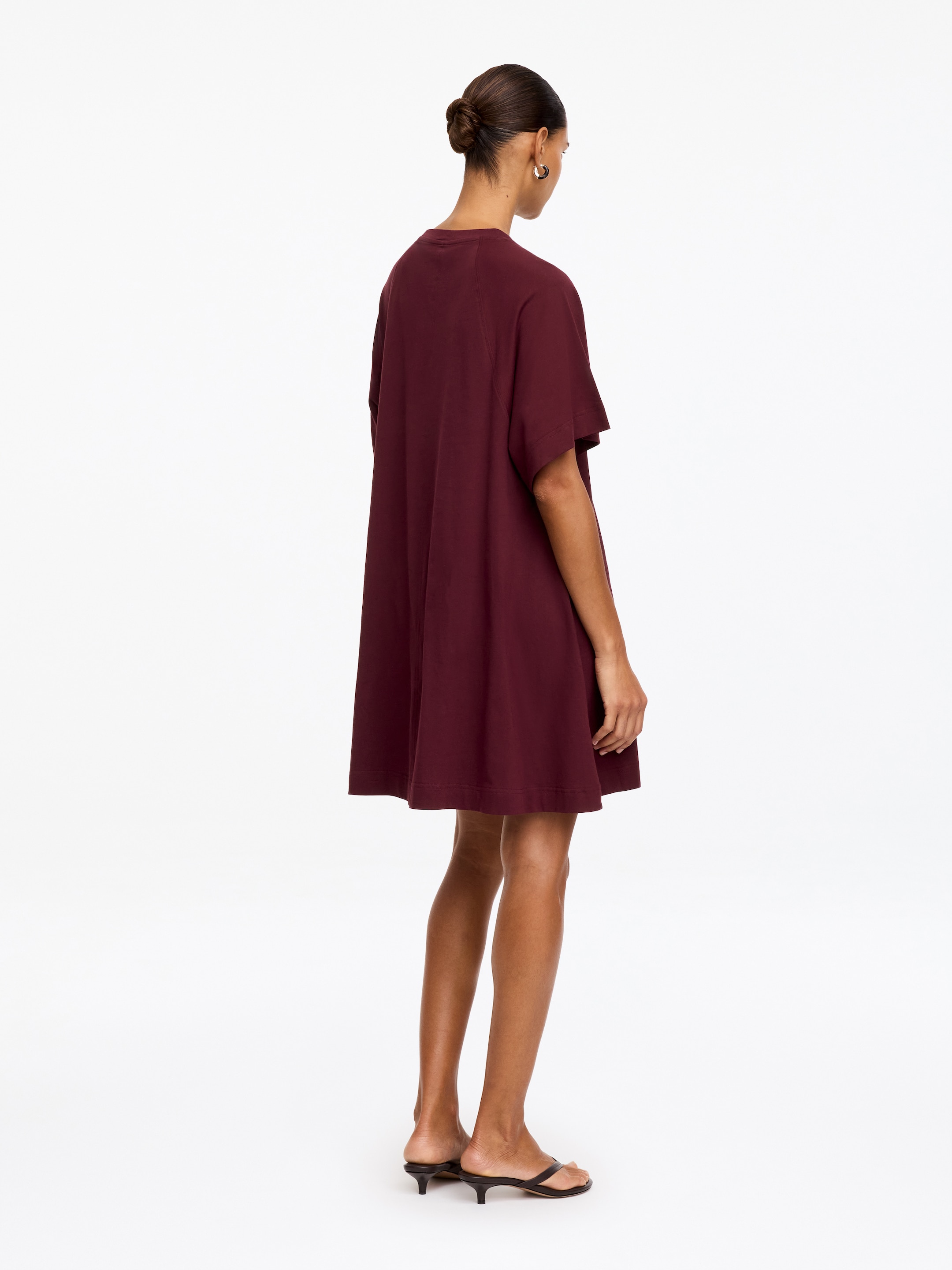 Cotton Jersey Dress - Dark red - Relaxed fit - Women - StillMedia/Lookbook - 4