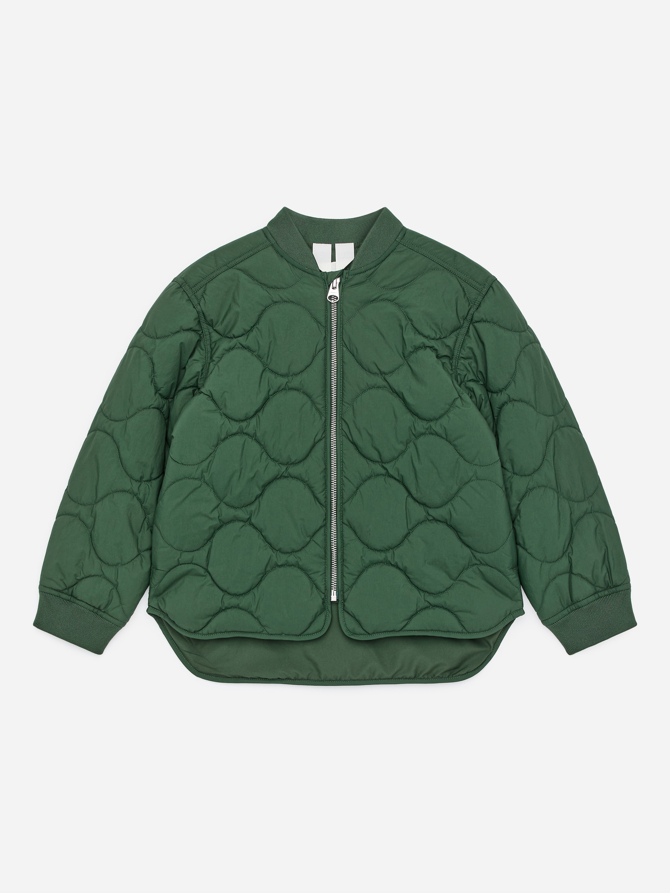 Quilted Jacket - Grøn/Mørkerød