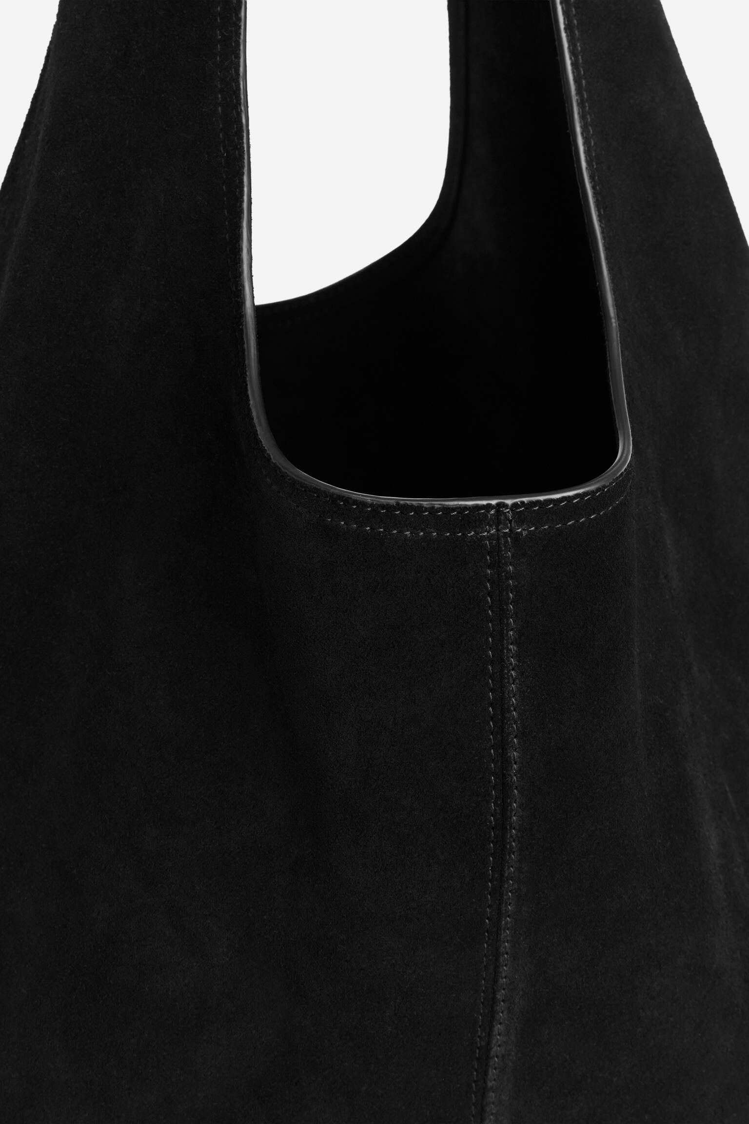 Soepele suède tas - Zwart - 3