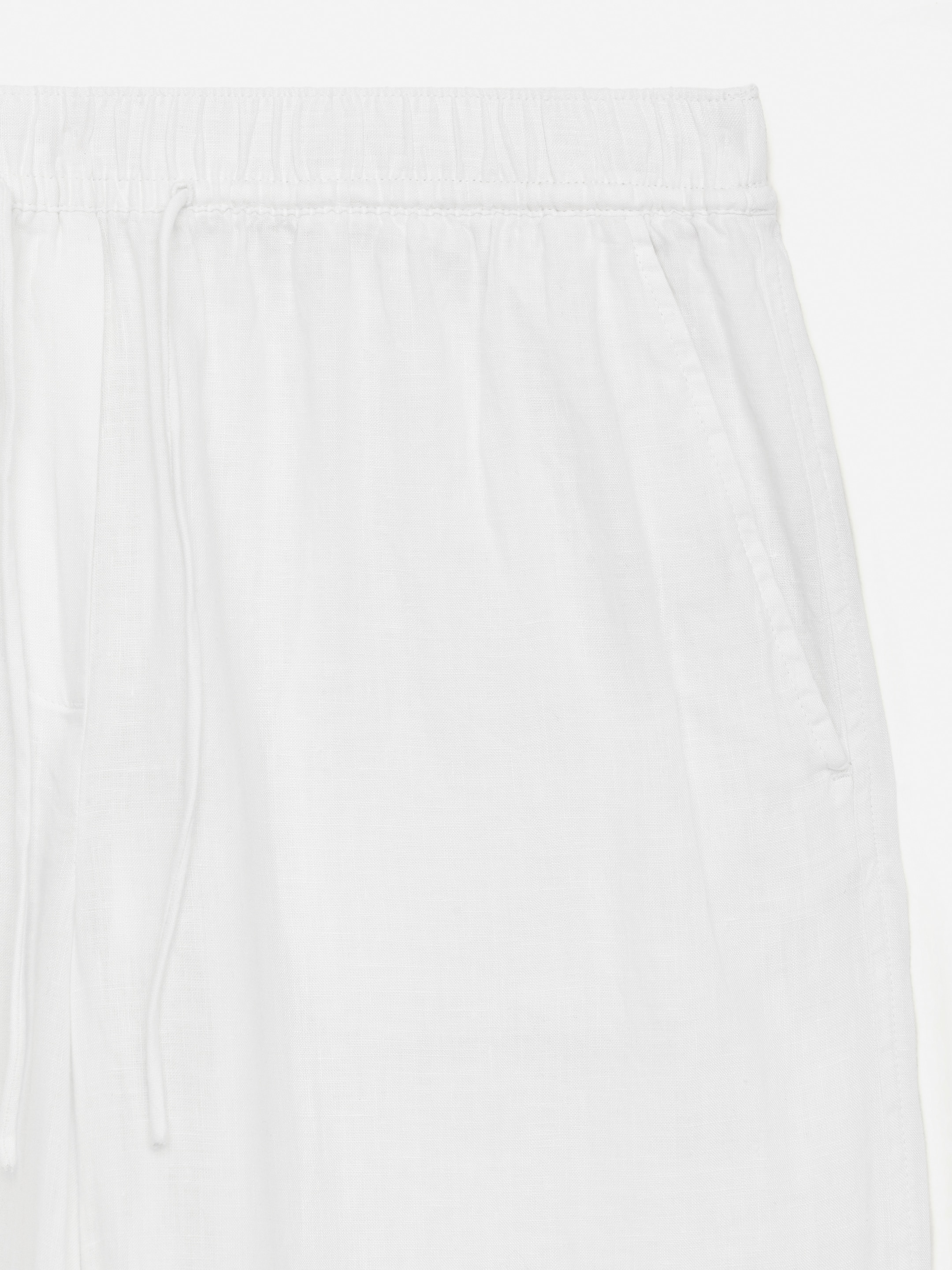 Cropped Linen Trousers - White - Loose fit - Women - StillMedia/DescriptiveDetail - 1