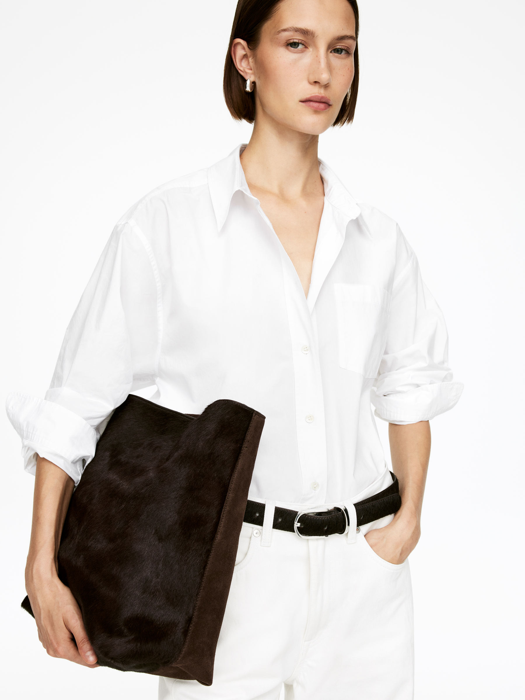 Sac fourre-tout en cuir et daim - Marron - Femme - StillMedia/Lookbook - 8