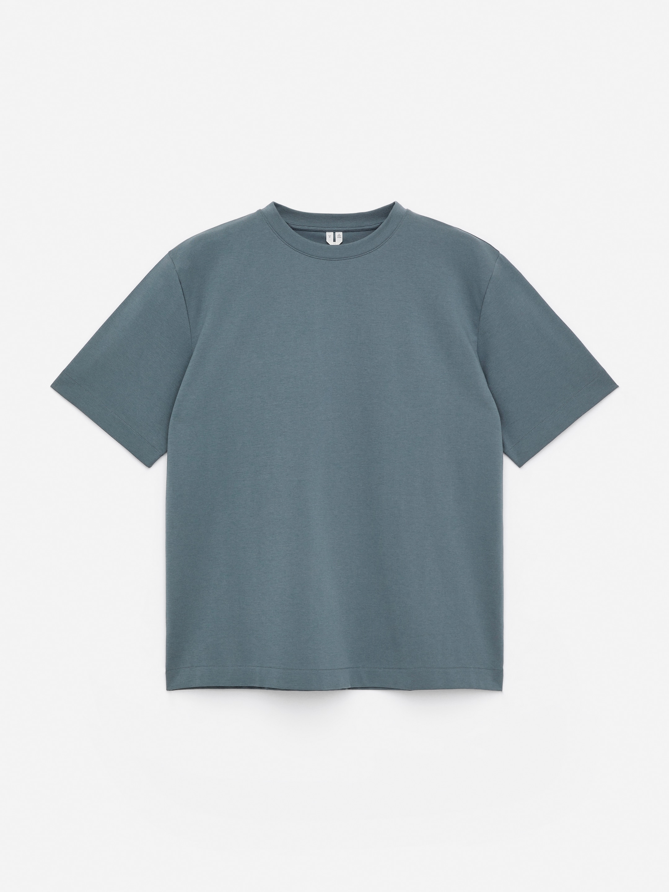 Boxy Interlock T-shirt - Dusty Blue - Loose fit - Men - StillMedia/DescriptiveStillLife - 1