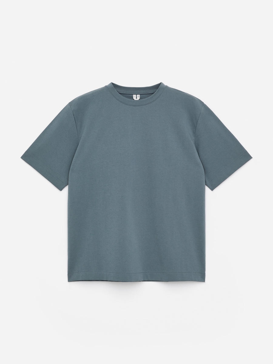 Arket Men's Blue Boxy Interlock T-Shirt -, Xs