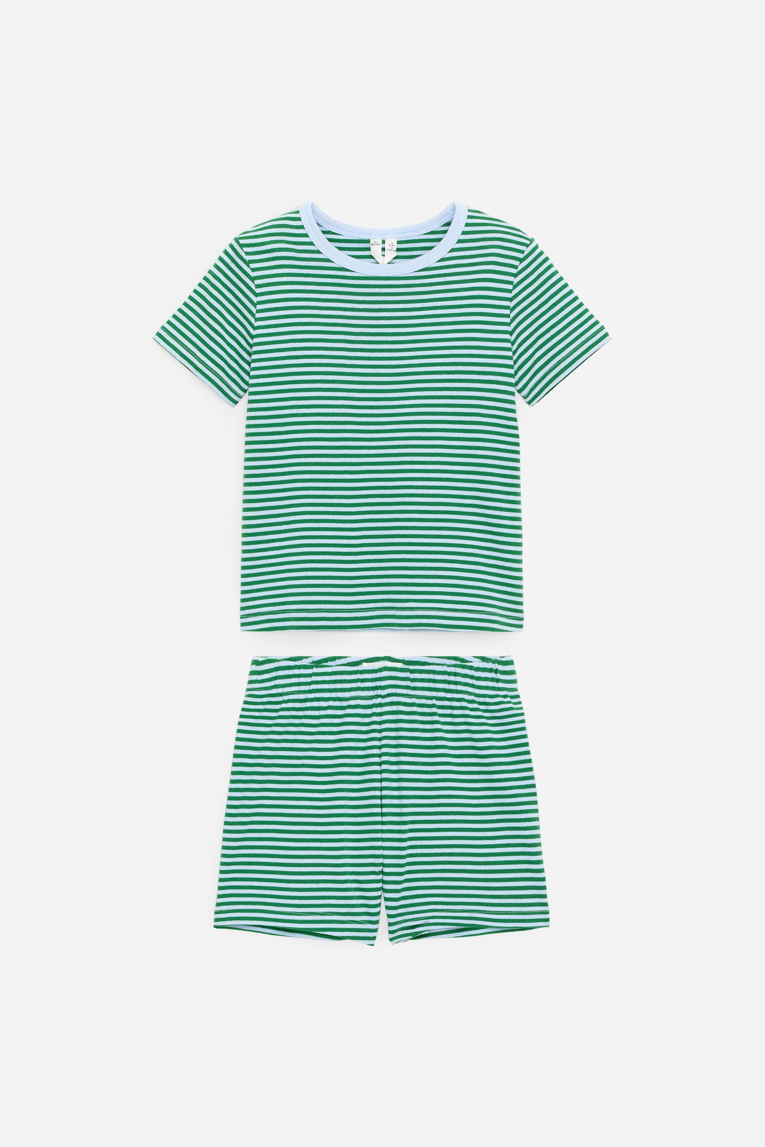 Ensemble pyjama court en jersey - Bleu clair/Vert/Rose/Cœurs/Bleu clair/Dinosaures/gris/Vert/Rayures/Bleu/Blanc - 1