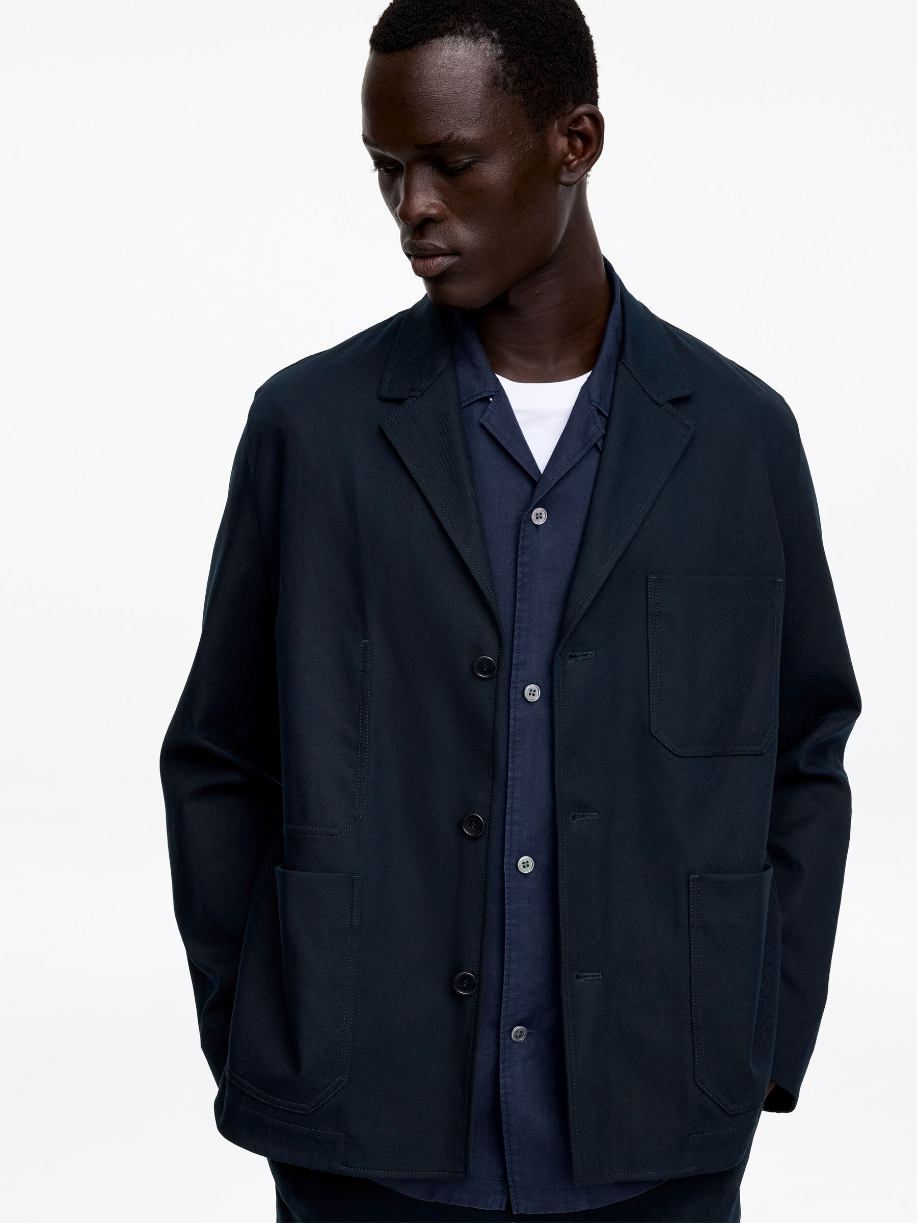 Kavaj i linne och bomull - Mörkblå - Relaxed fit - Men - StillMedia/Lookbook - 2