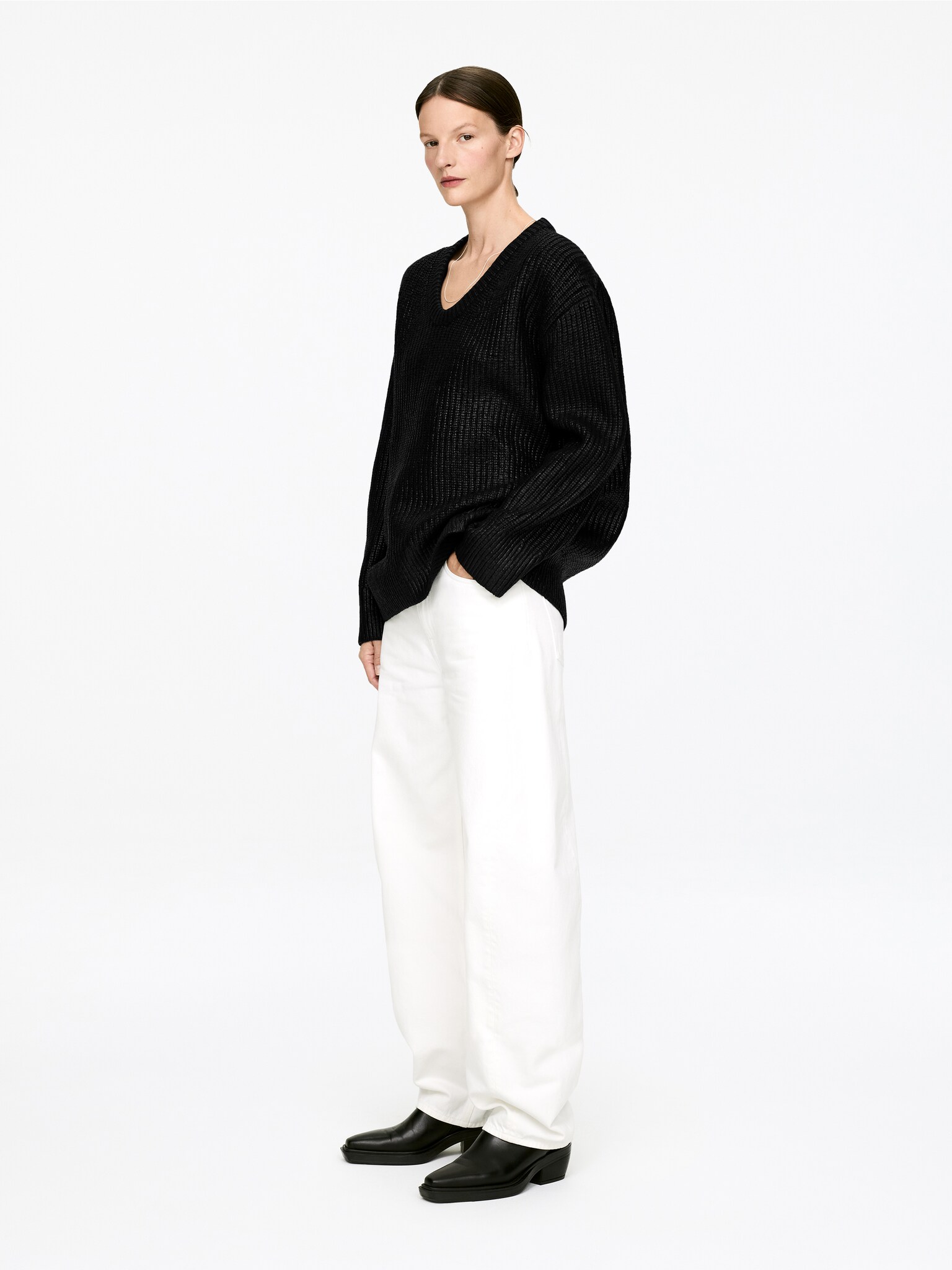 Coated Wool Jumper - Black - 3