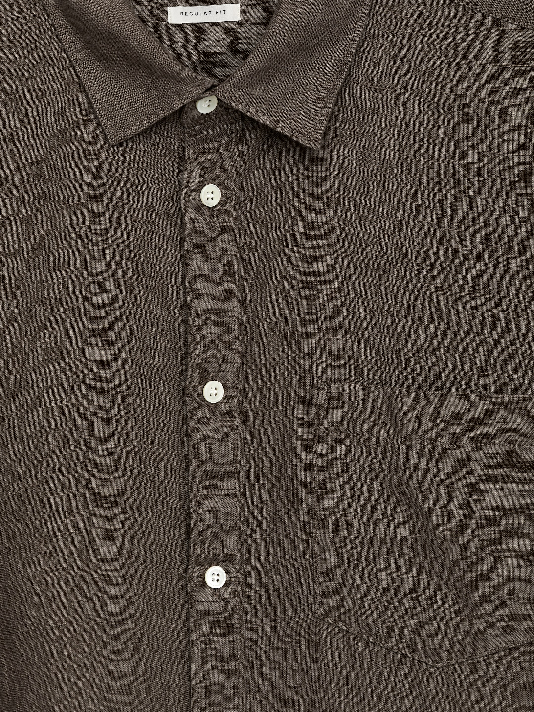 Skjorta i linne - Brun - Regular fit - Men - StillMedia/DescriptiveDetail - 1