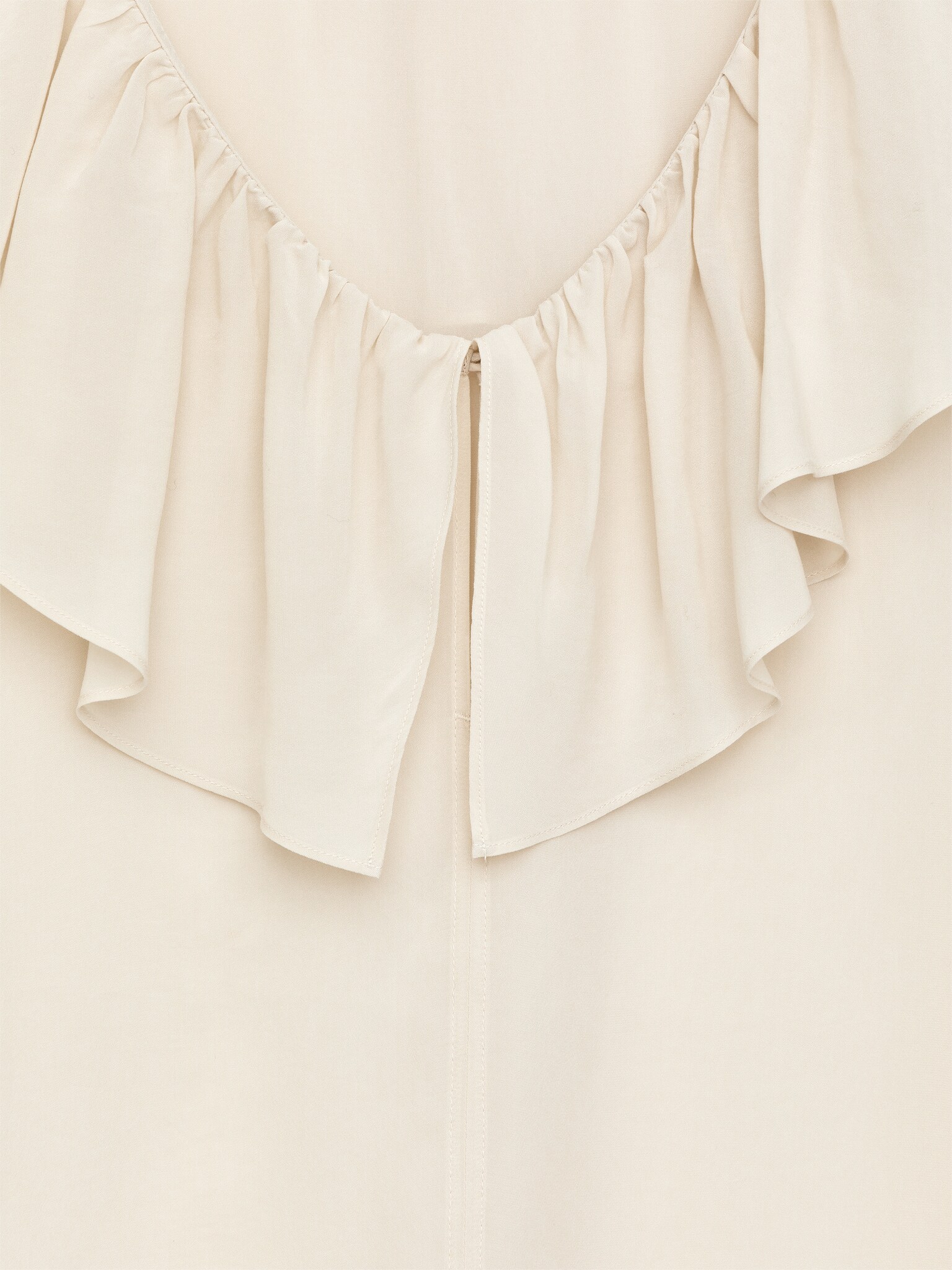 Bluse med volangkrage - Offwhite/Svart - 6