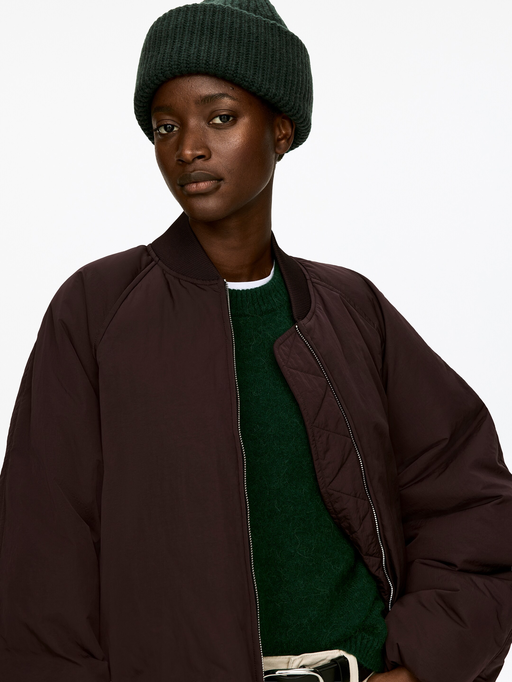 Agrandir l'image: Bonnet en laine à double revers - Vert foncé - FEMME | H&M FR 2