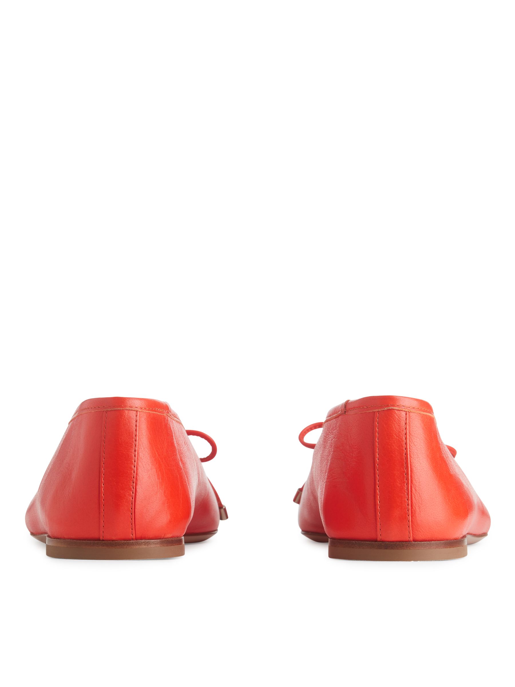 Leather Ballet Flat - Bright Orange - Women - StillMedia/DescriptiveStillLife - 3