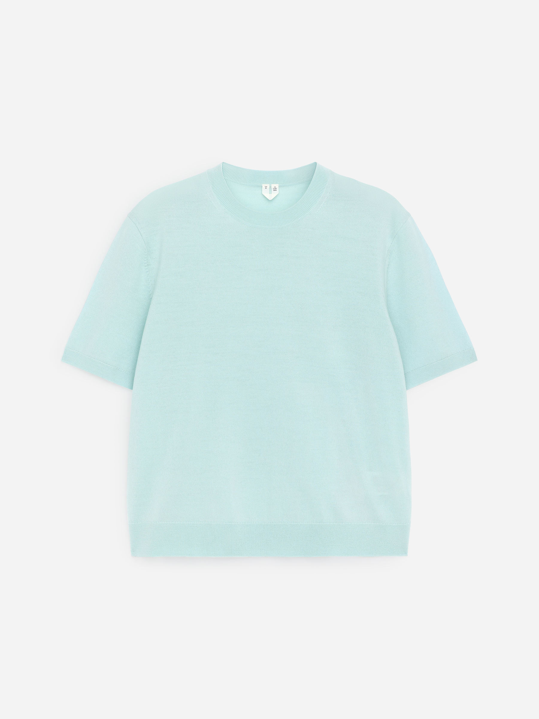 T-shirt en maille de laine mérinos - Turquoise poudré - Regular fit - Femme - StillMedia/DescriptiveStillLife - 1