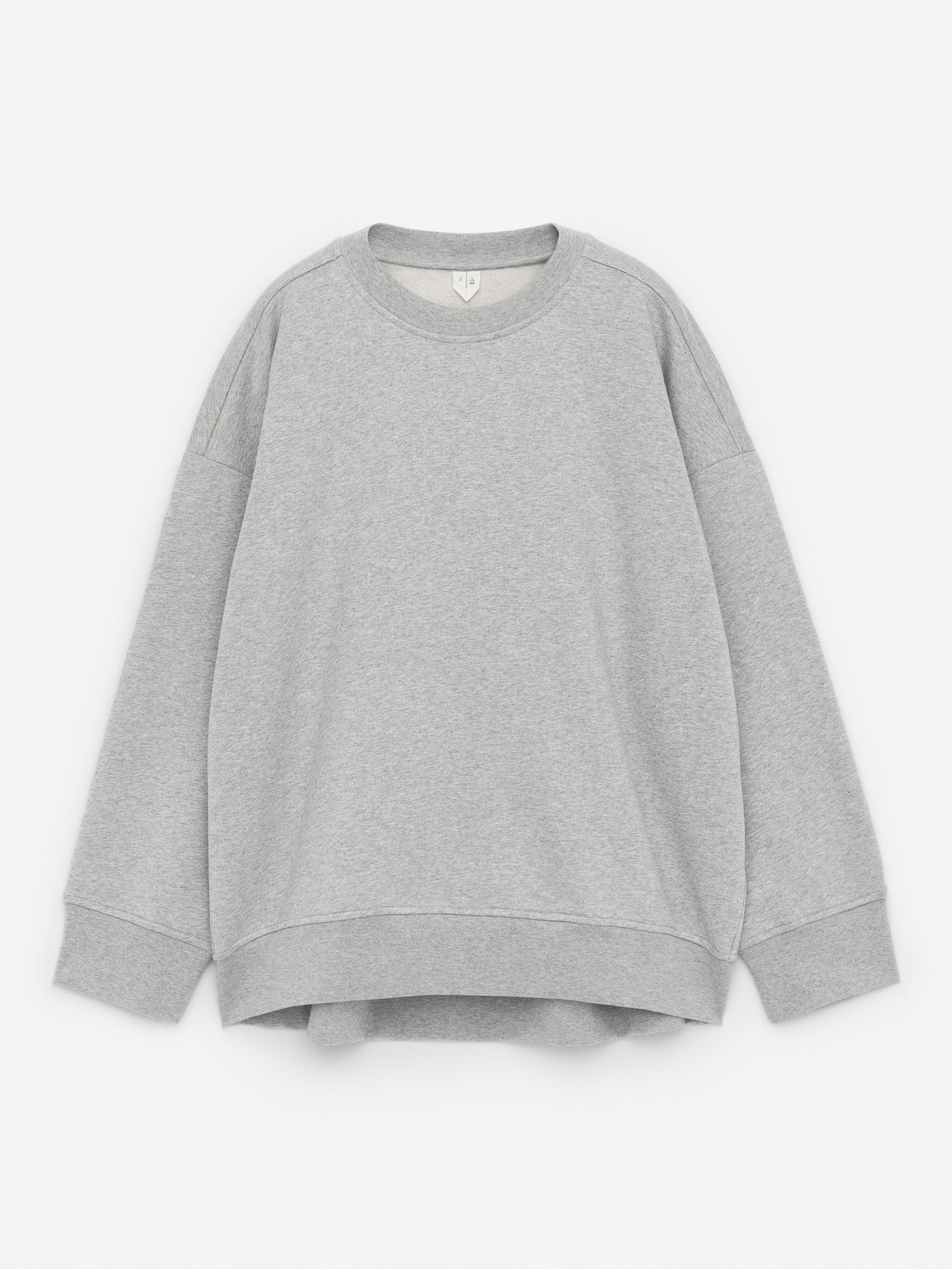 Lockeres Sweatshirt aus Frottee - Graumeliert