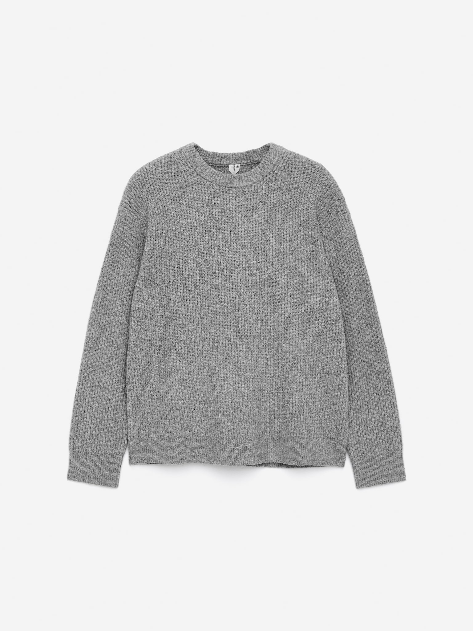 Pull en coton mélangé - Gris chiné/Marron foncé - 2