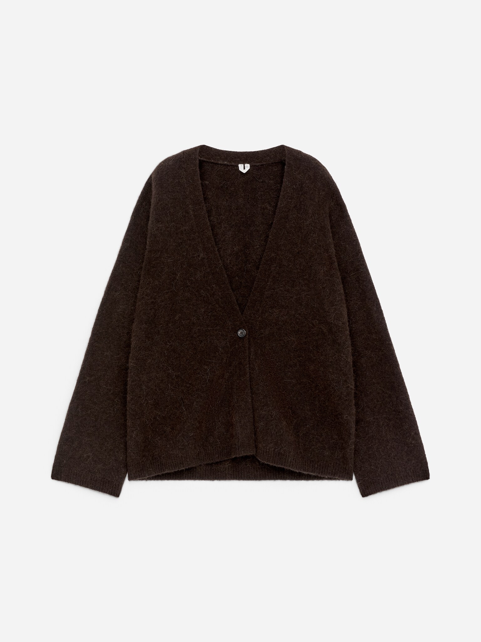 Alpaka-gyapjú keverék kardigán - Dark Brown