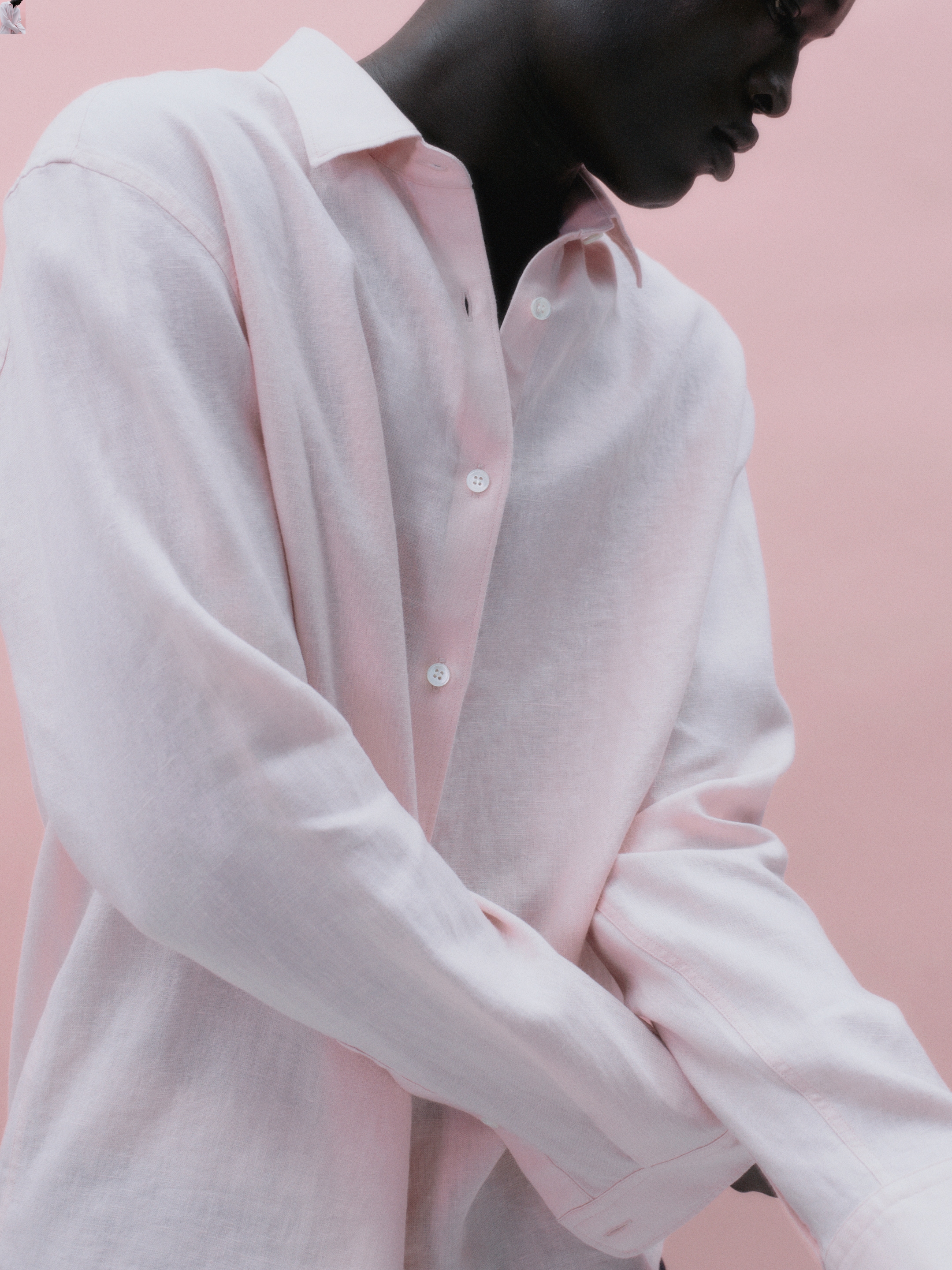 Camisa de lino de corte regular - Rosa empolvado - Corte estándar - Men - StillMedia/Environmental - 1