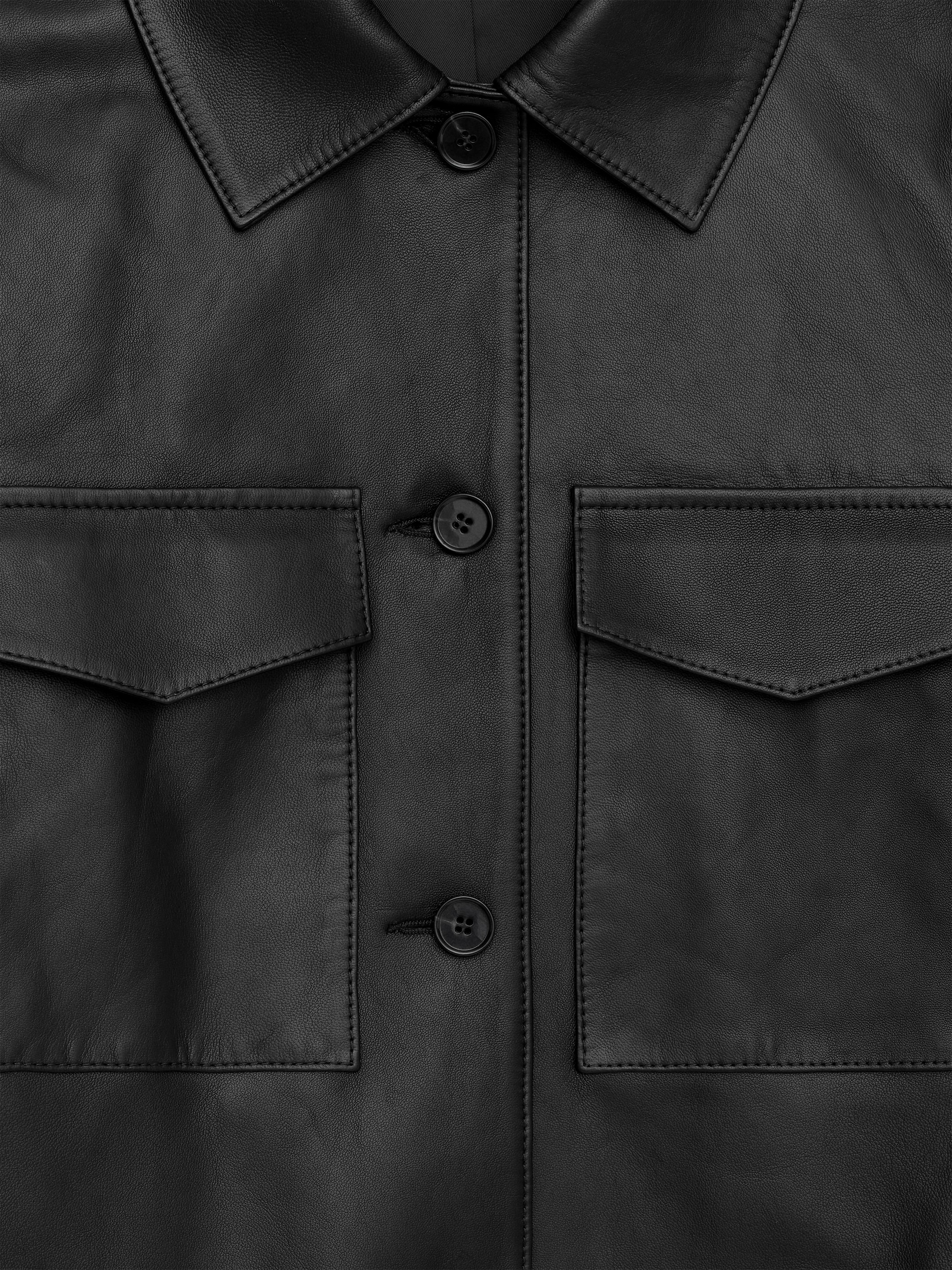 Chaqueta de piel con forro - Negro - Corte estándar - Women - StillMedia/DescriptiveDetail - 1